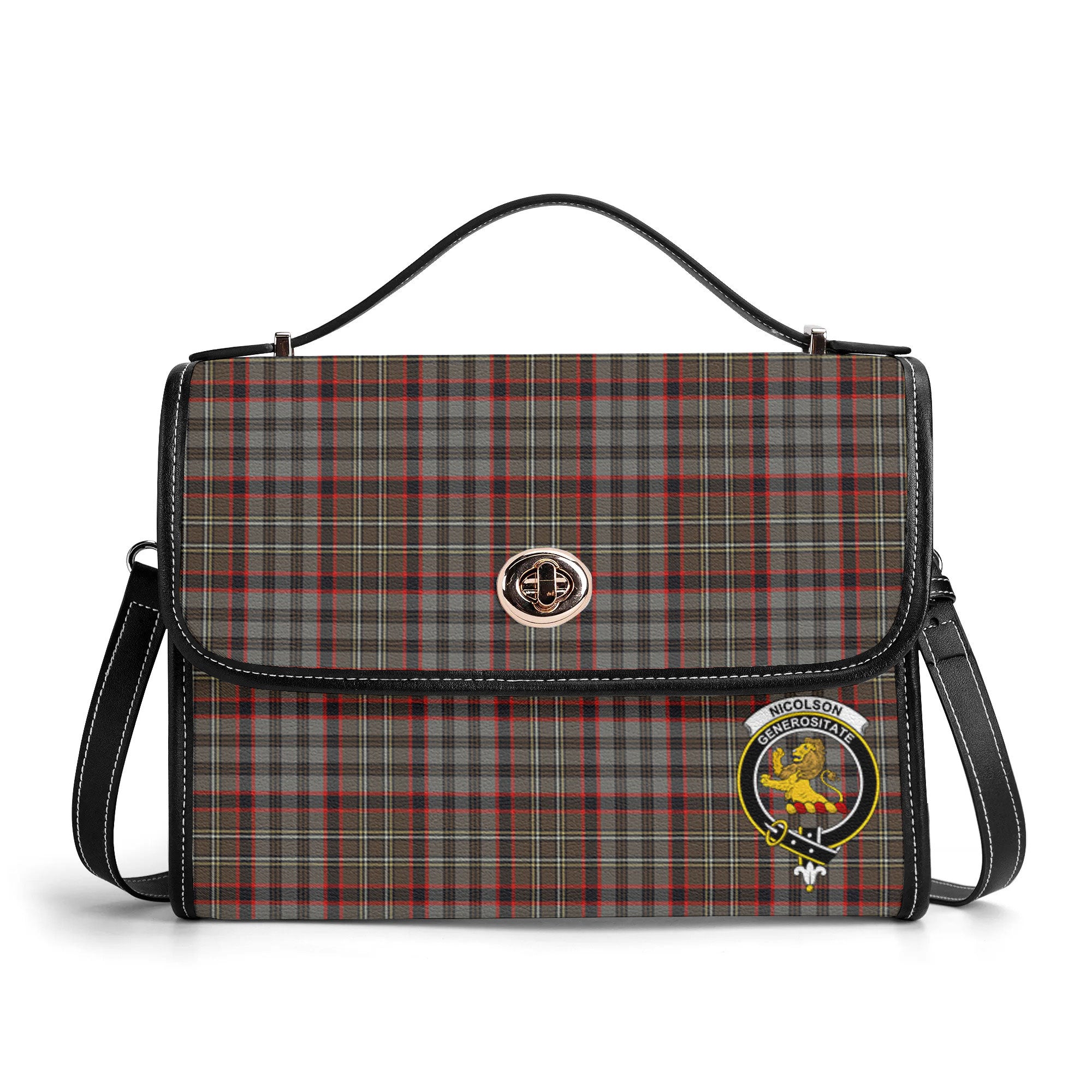 Nicolson Hunting Weathered Tartan Crest Satchel Bag