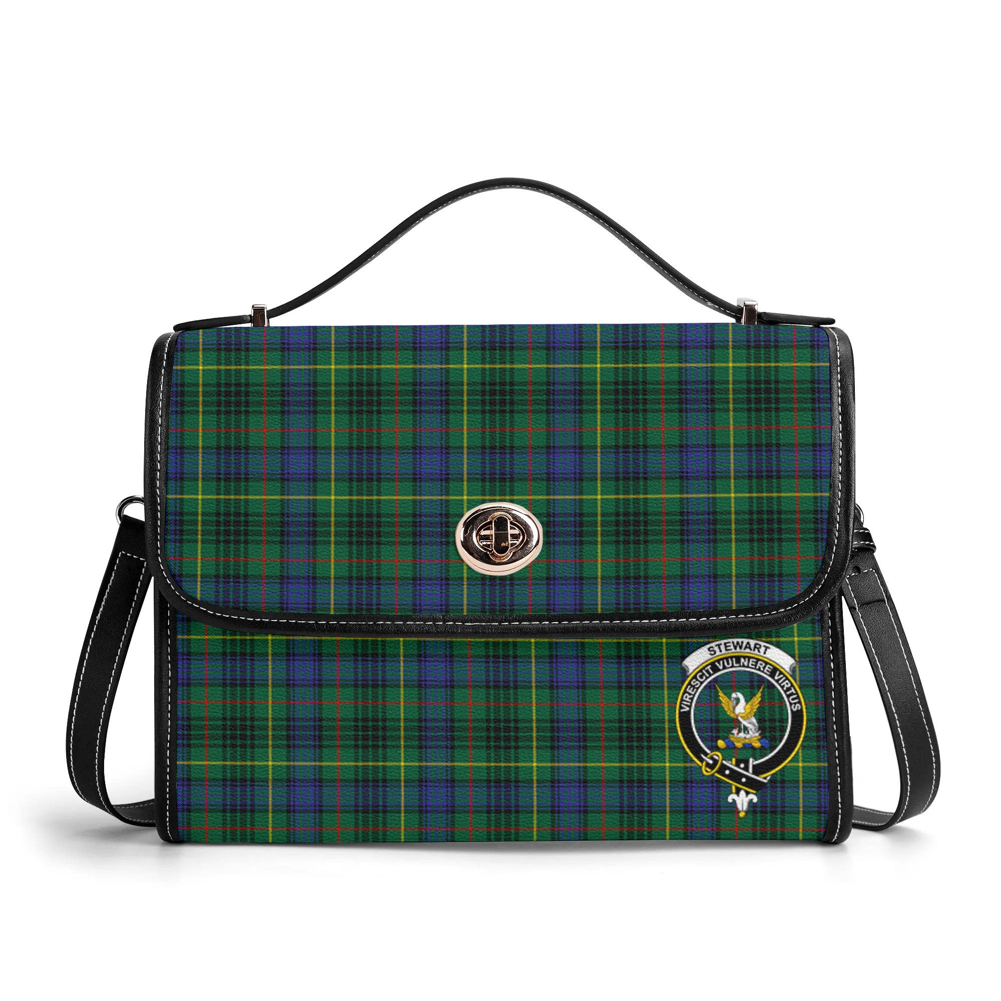 Stewart Hunting Modern Tartan Crest Satchel Bag