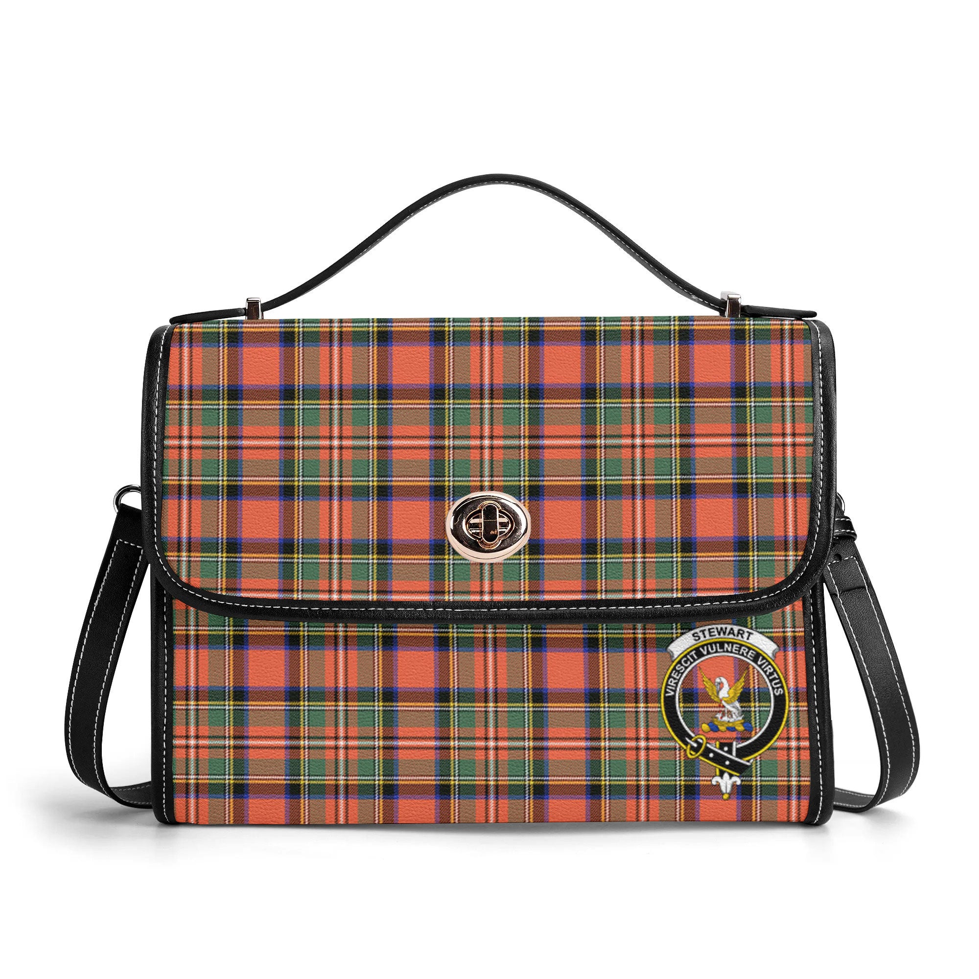 Stewart Royal Ancient Tartan Crest Satchel Bag