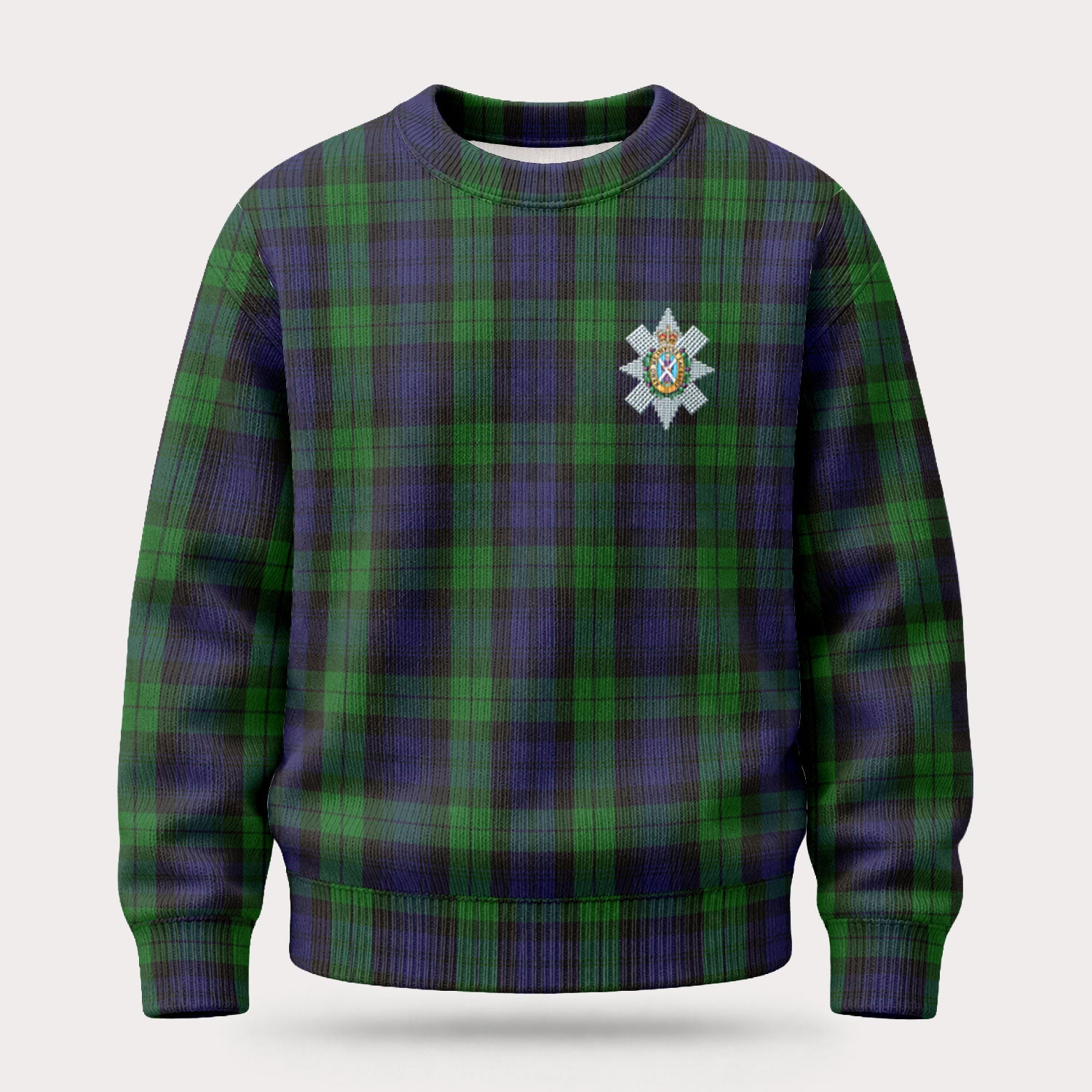 Black Watch Tartan Crest Sweater