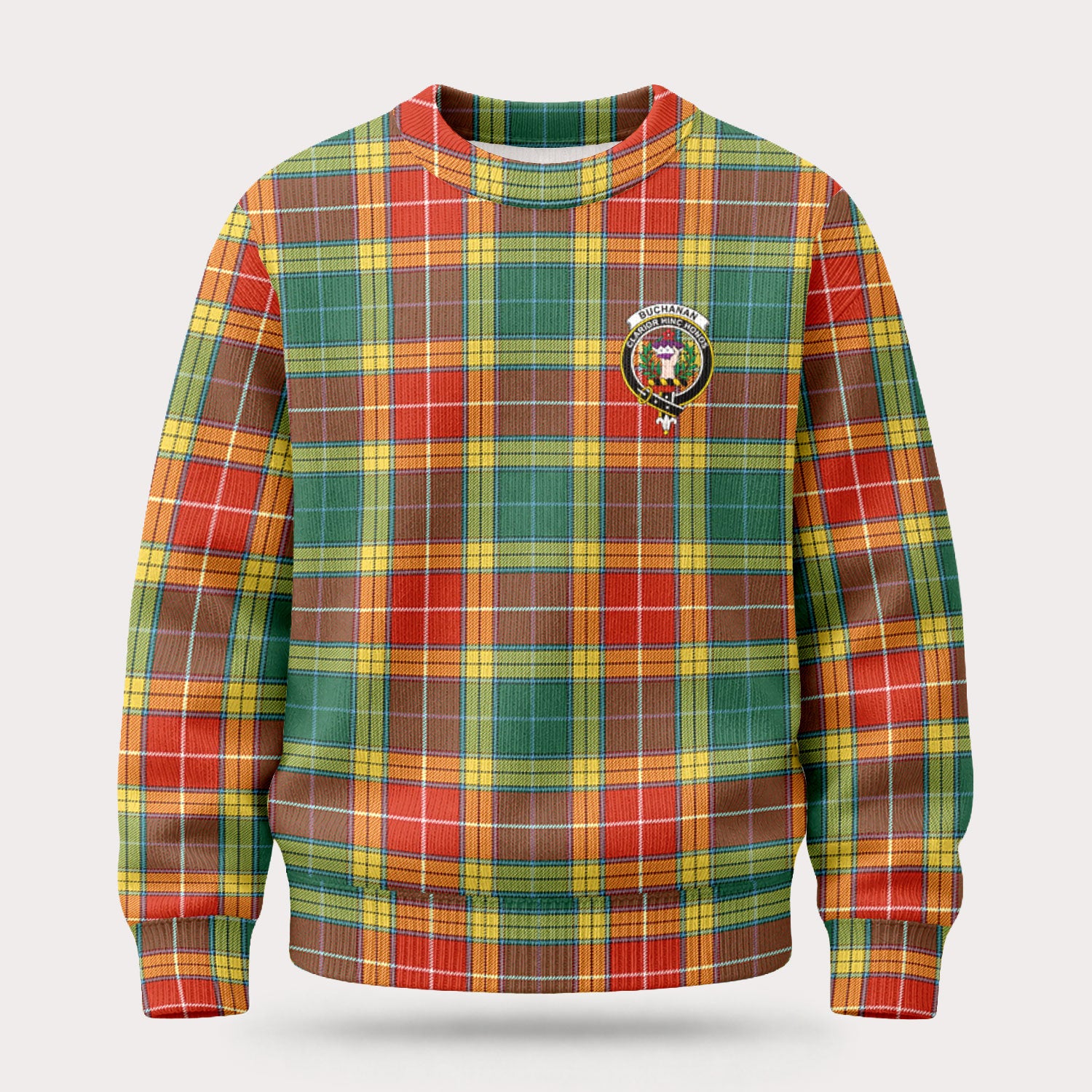 Buchanan Old Sett Tartan Crest Sweater