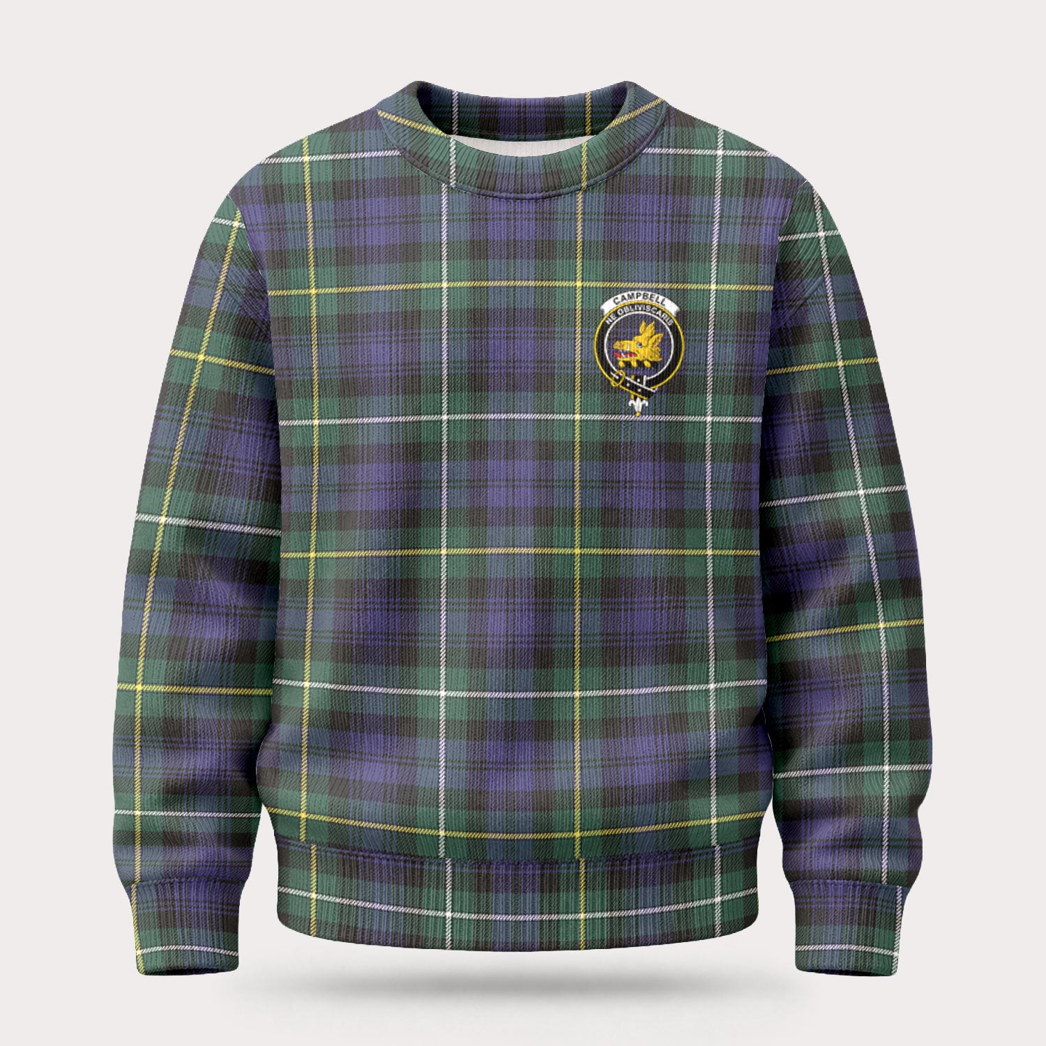 Campbell Argyll Modern Tartan Crest Sweater