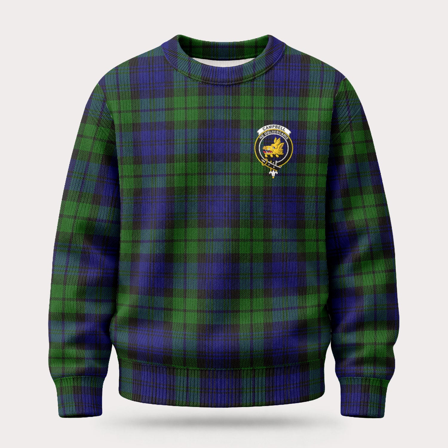 Campbell Modern Tartan Crest Sweater