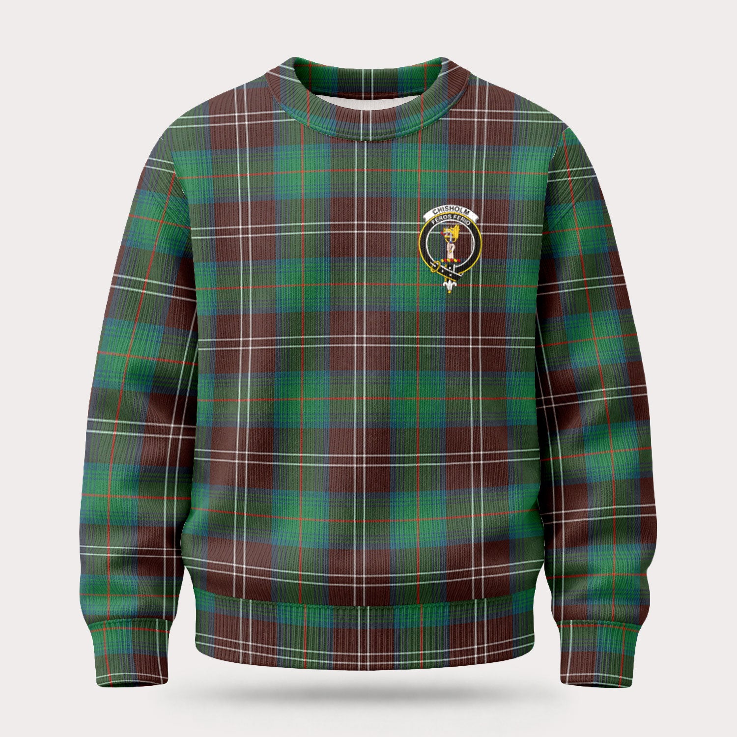 Chisholm Hunting Ancient Tartan Crest Sweater