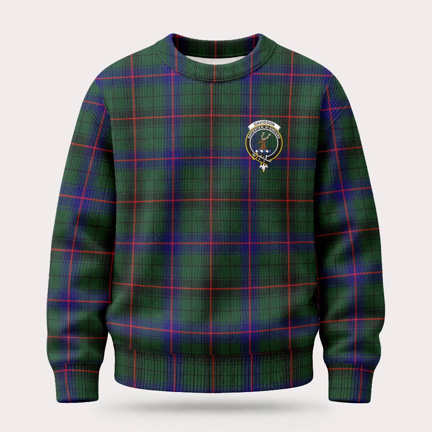 Davidson Modern Tartan Crest Sweater
