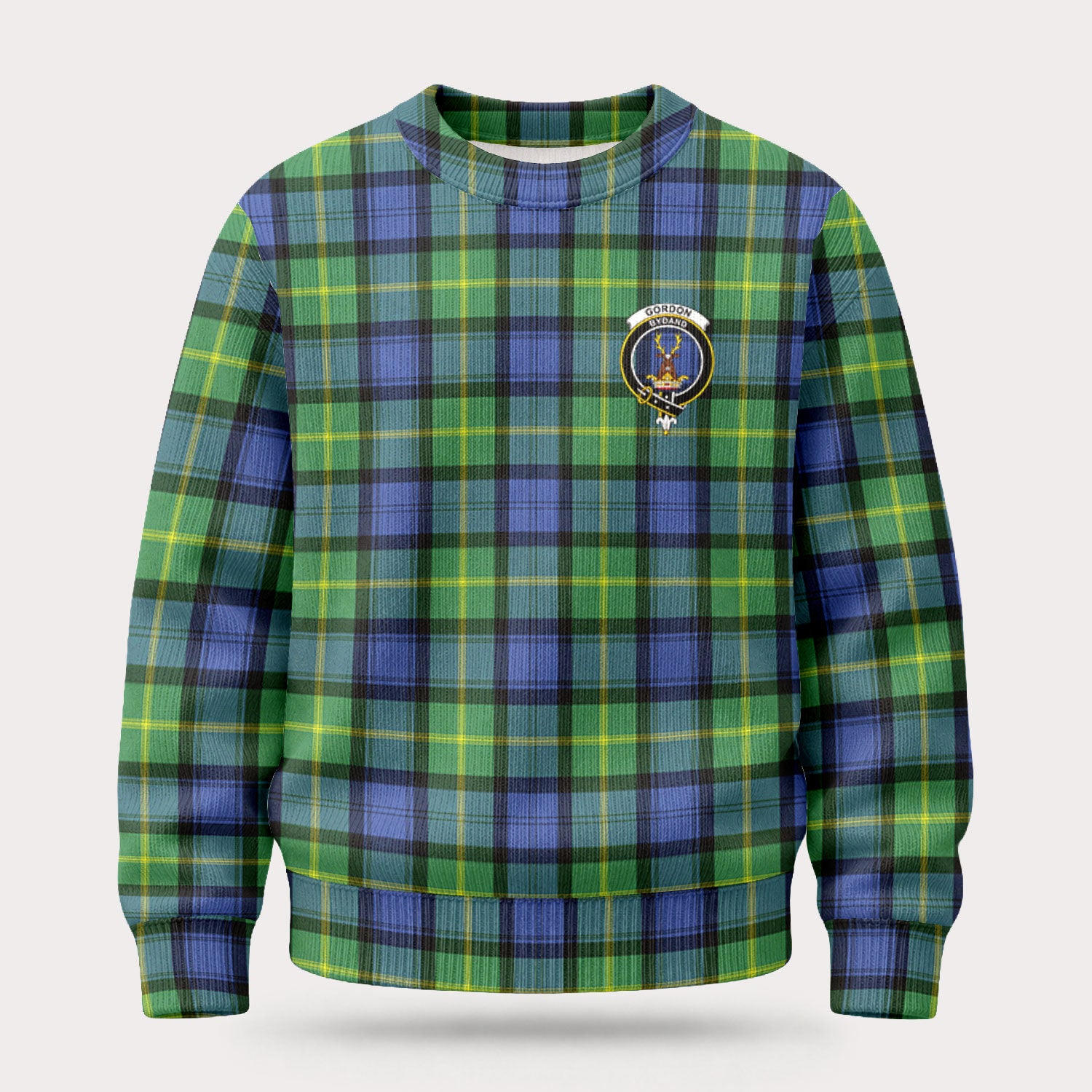 Gordon Old Ancient Tartan Crest Sweater