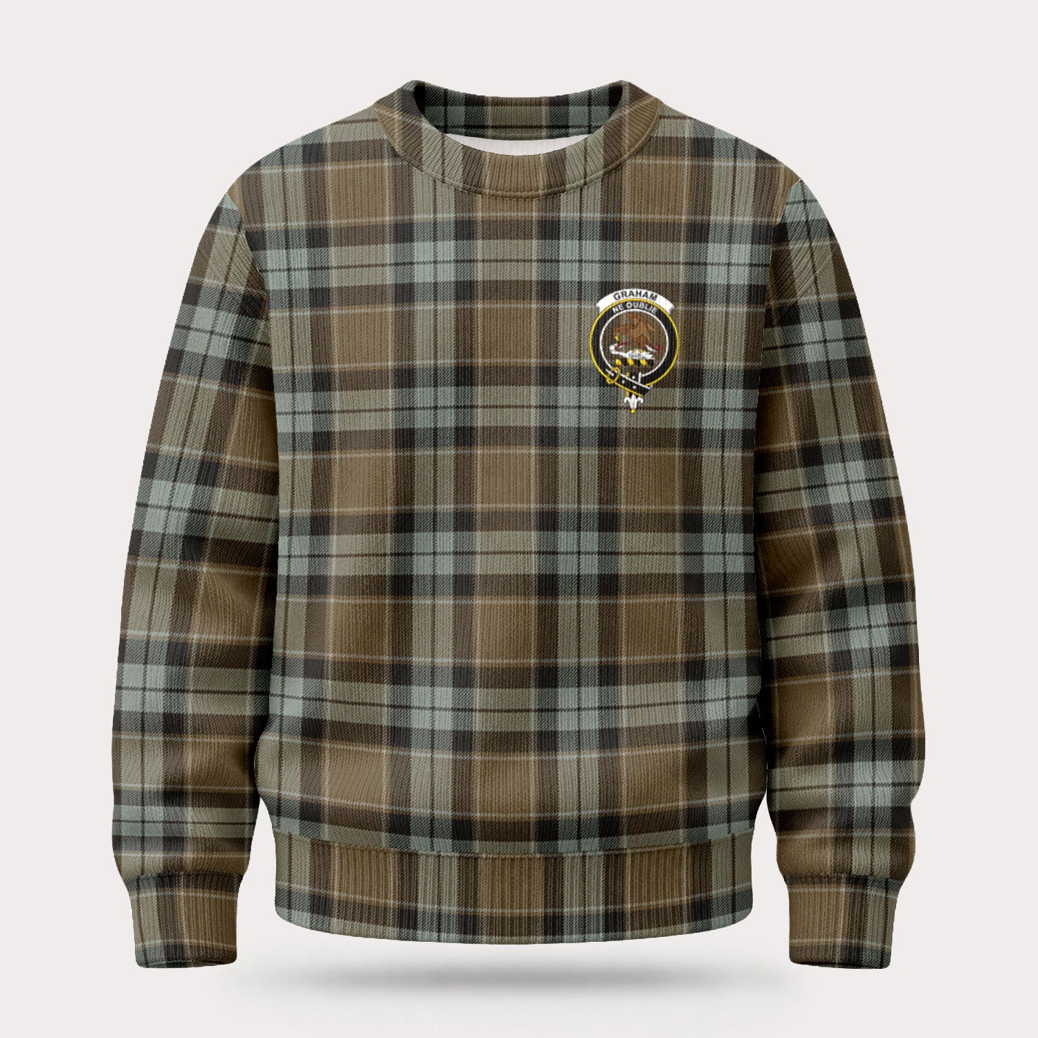 Graham of Menteith Weathered Tartan Crest Sweater