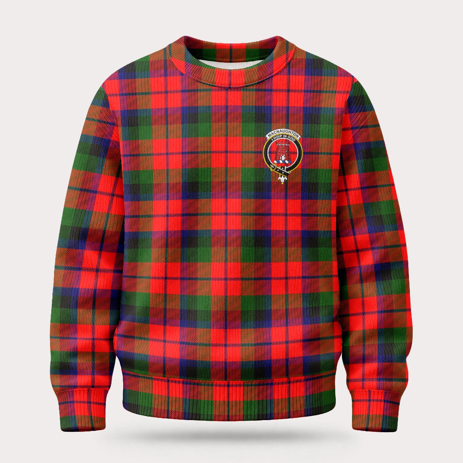 MacNaughton Modern Tartan Crest Sweater