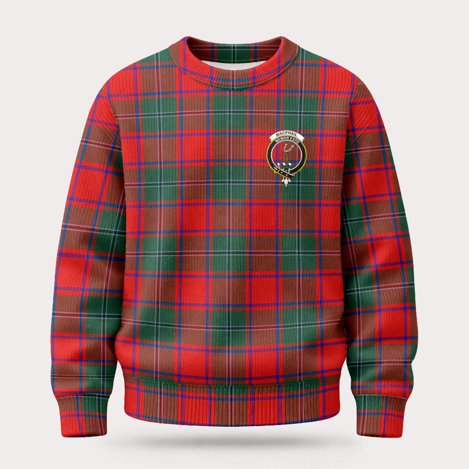 MacPhail Clan Tartan Crest Sweater