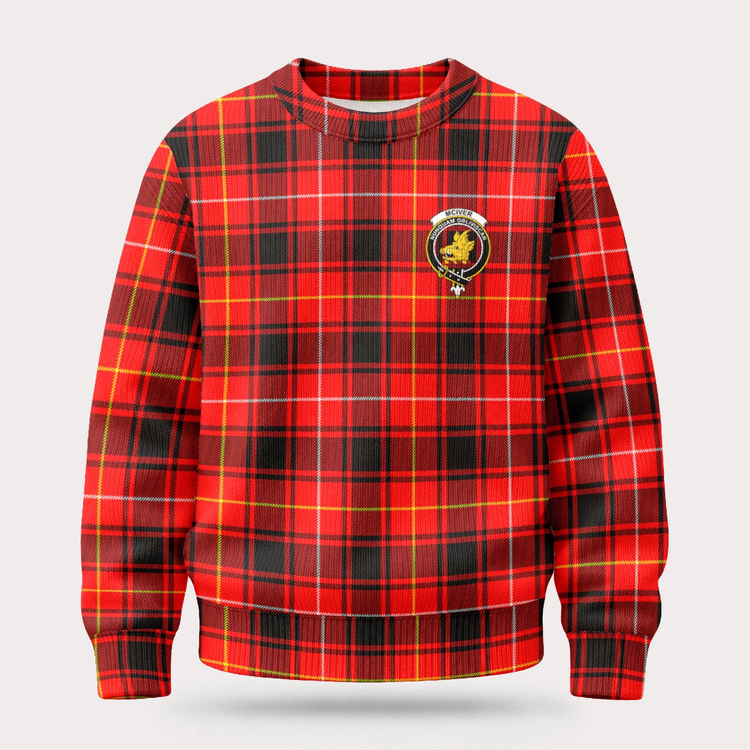 McIver Modern Tartan Crest Sweater