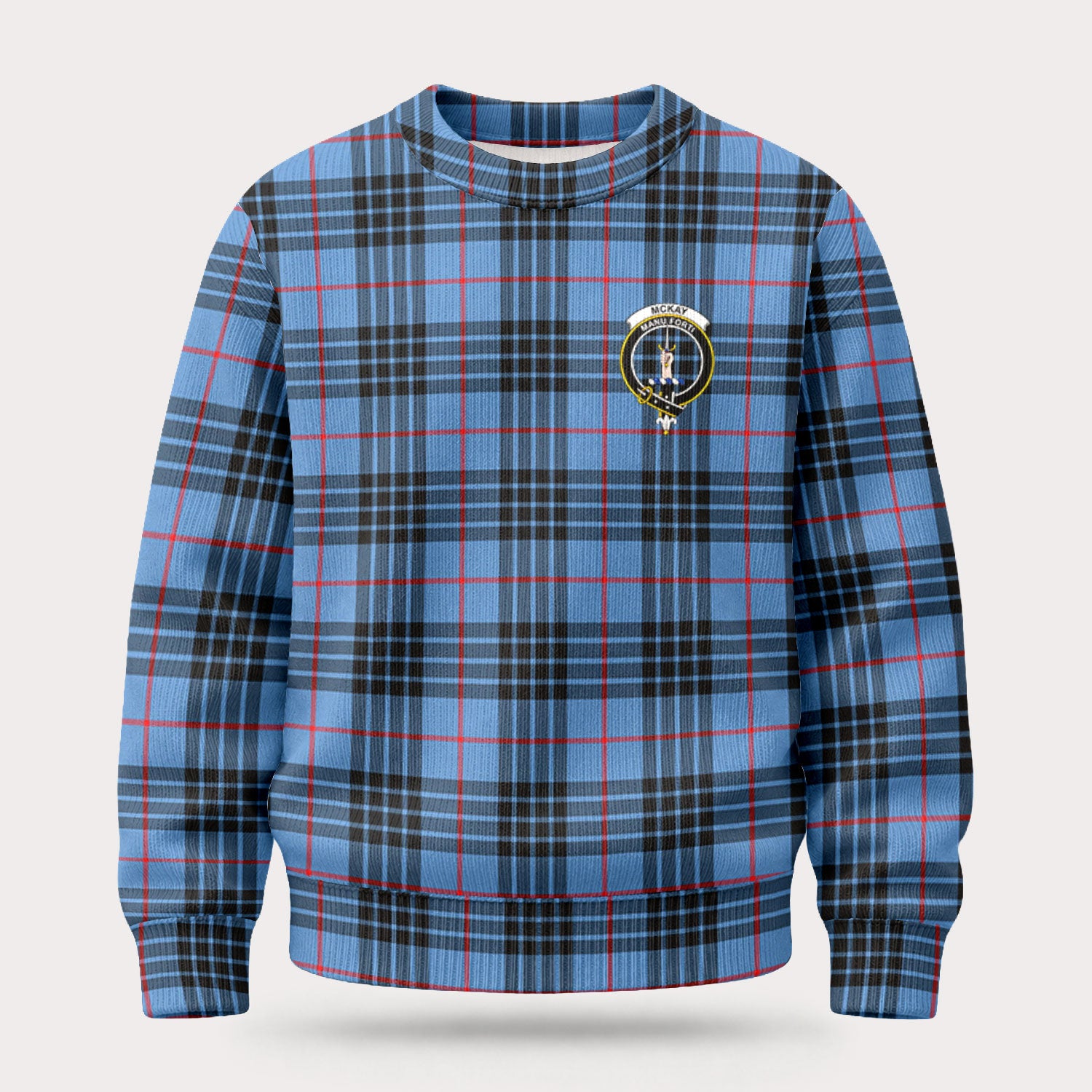 McKay Blue Tartan Crest Sweater