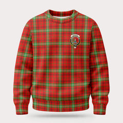 Morrison Red Modern Tartan Crest Sweater