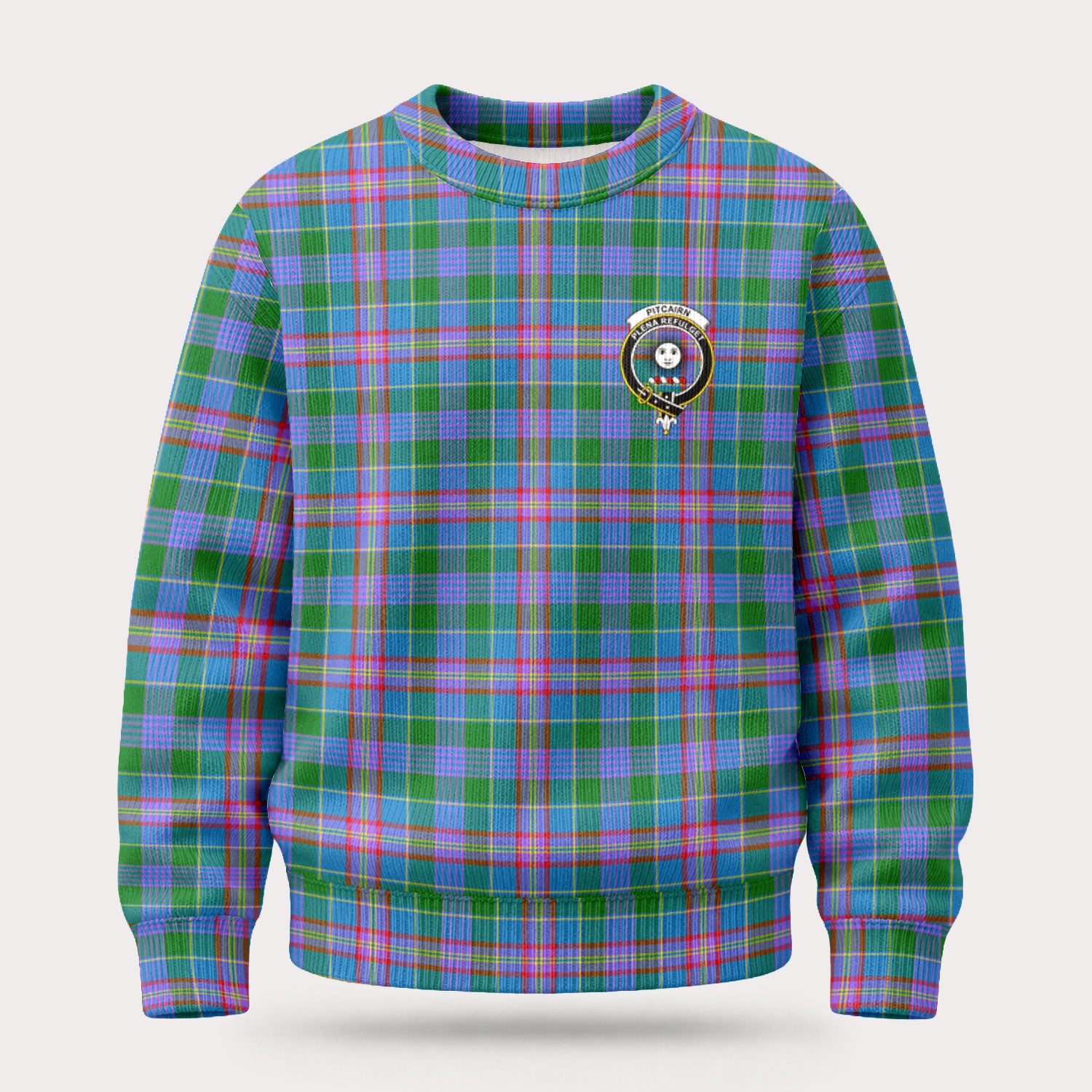 Pitcairn Hunting Tartan Crest Sweater