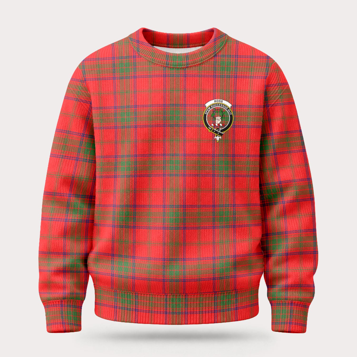 Ross Modern Tartan Crest Sweater