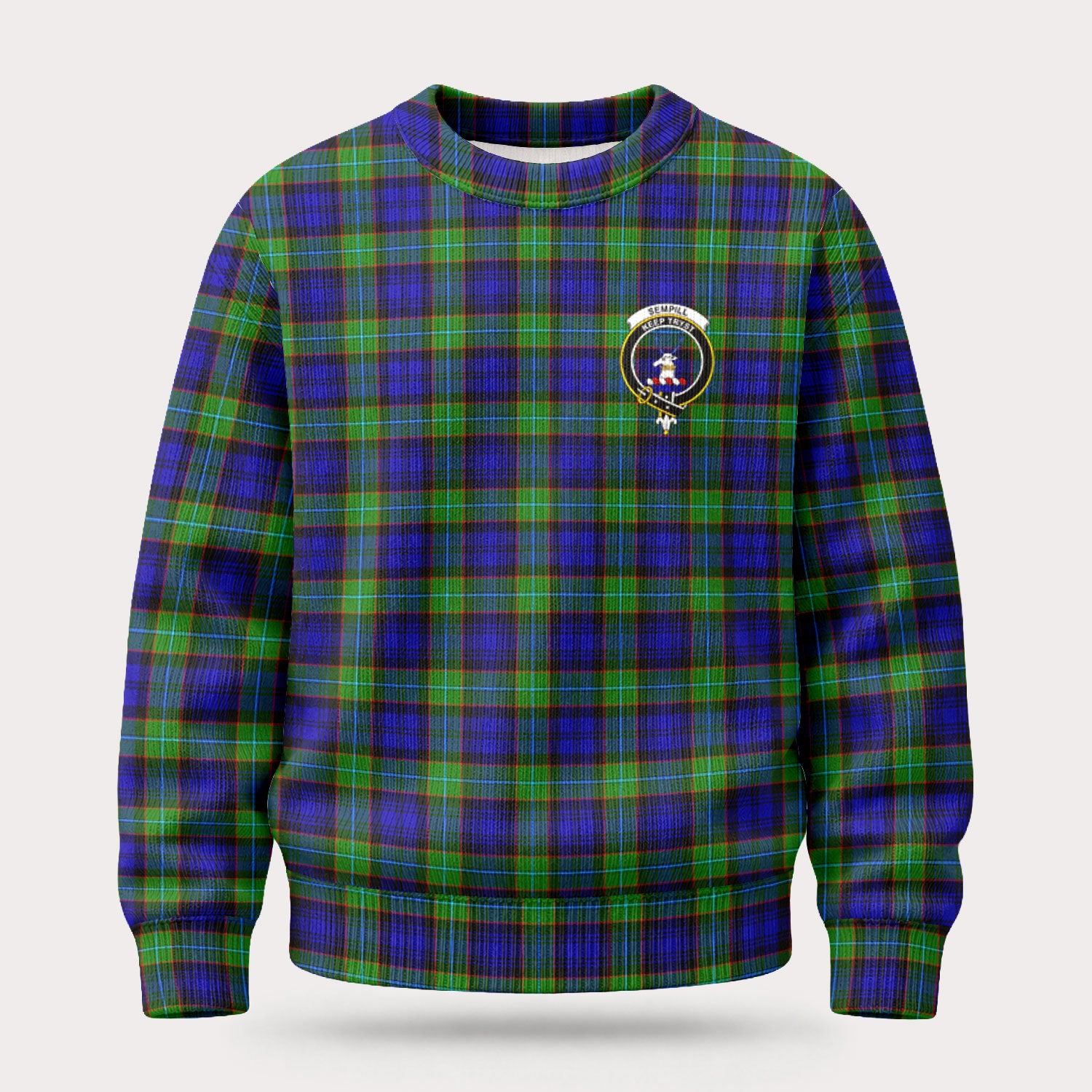 Sempill Modern Tartan Crest Sweater