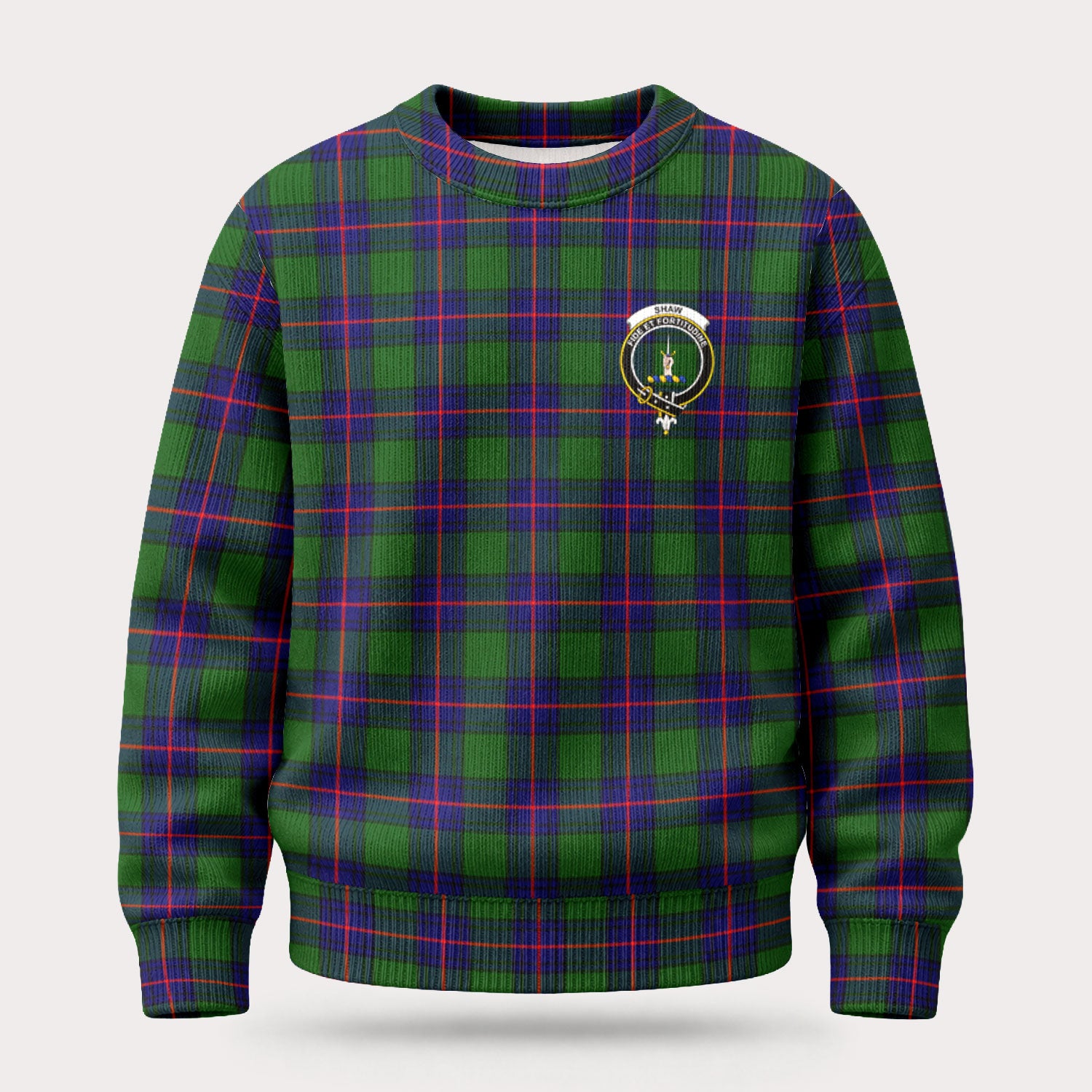 Shaw Modern Tartan Crest Sweater