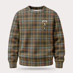 Stewart Hunting Weathered Tartan Crest Sweater