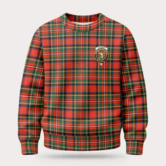 Stewart Royal Modern Tartan Crest Sweater