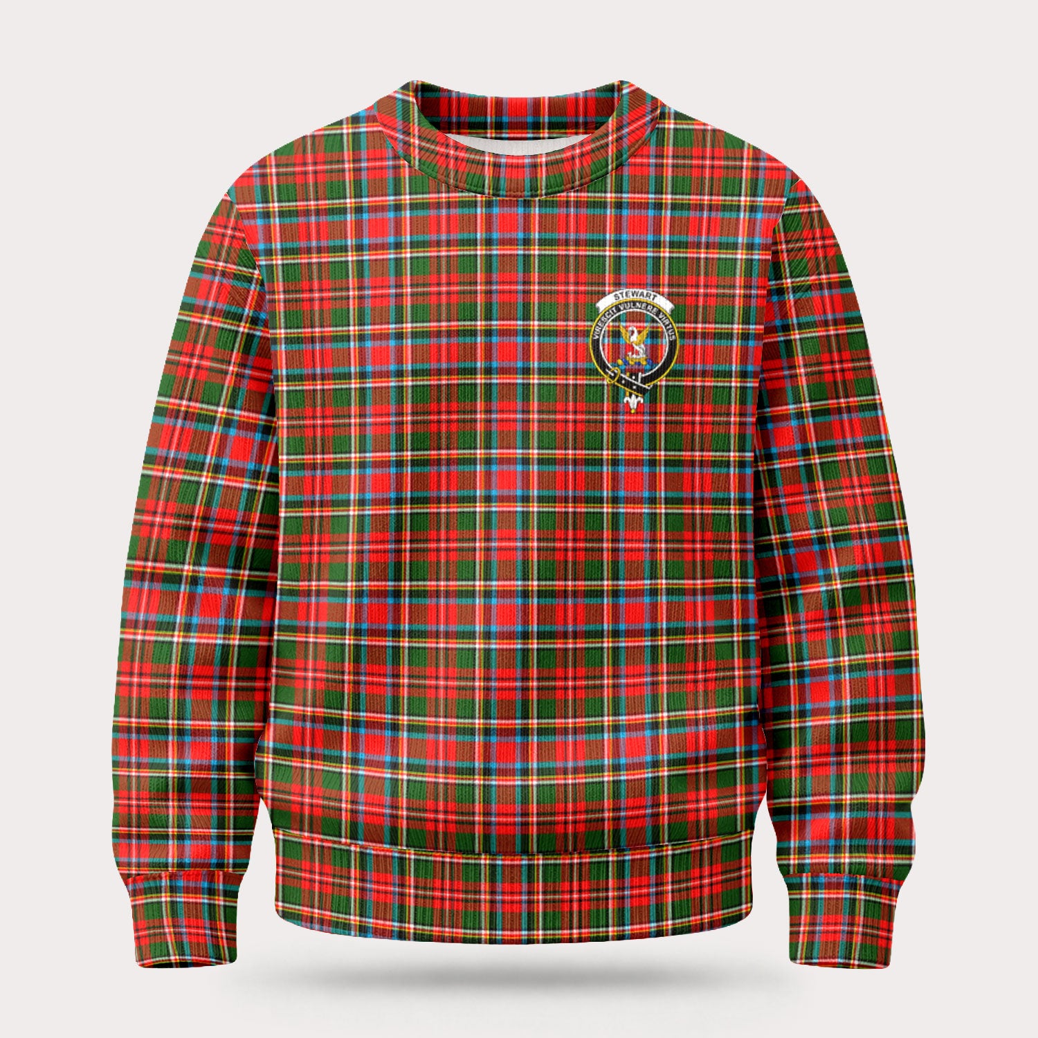 Stewart Royal Tartan Crest Sweater