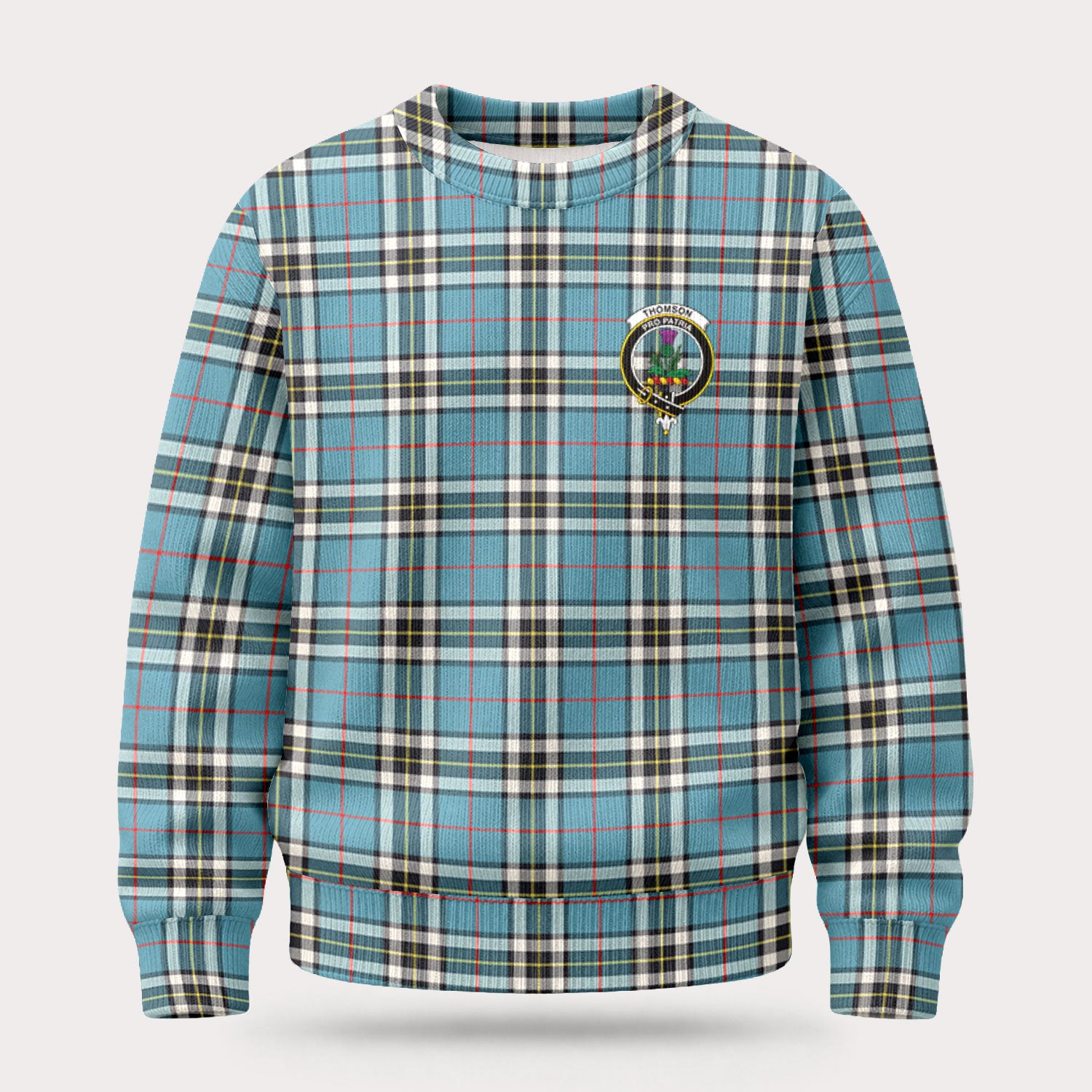 Thomson Blue Tartan Crest Sweater
