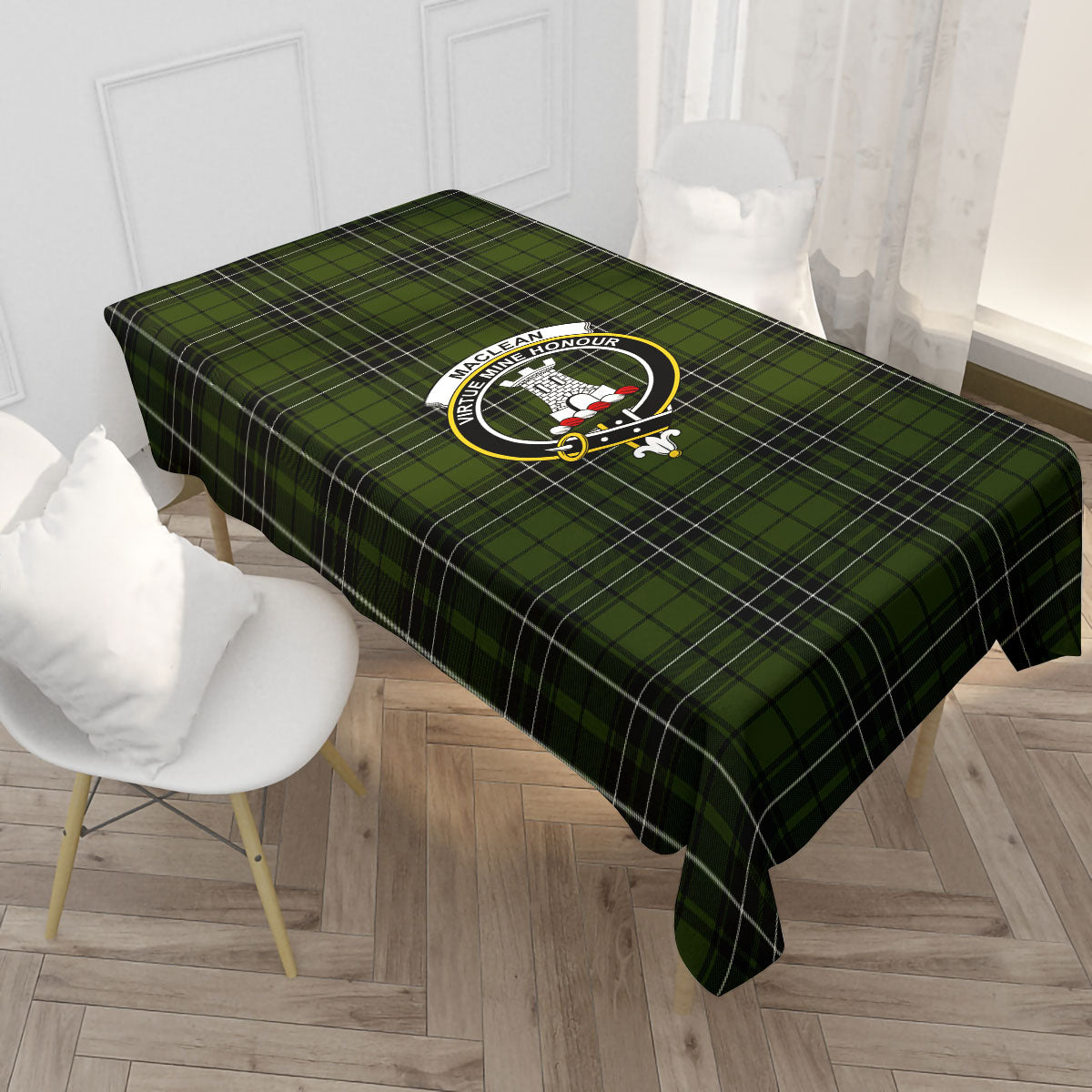 MacLean Hunting Tartan Crest Tablecloth