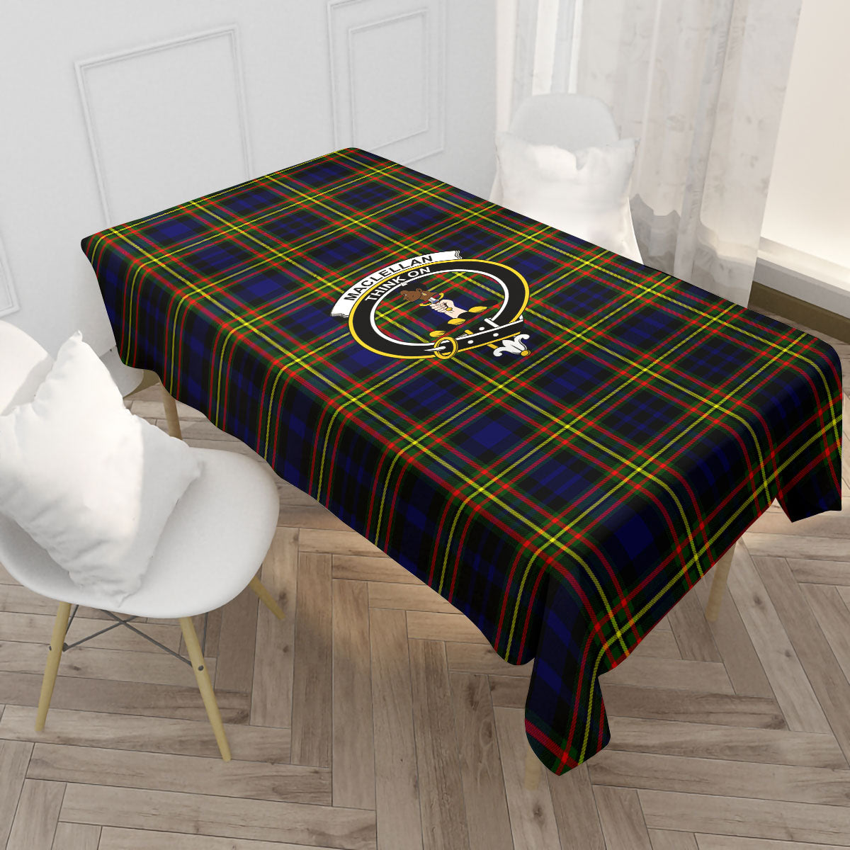 MacLellan Modern Tartan Crest Tablecloth