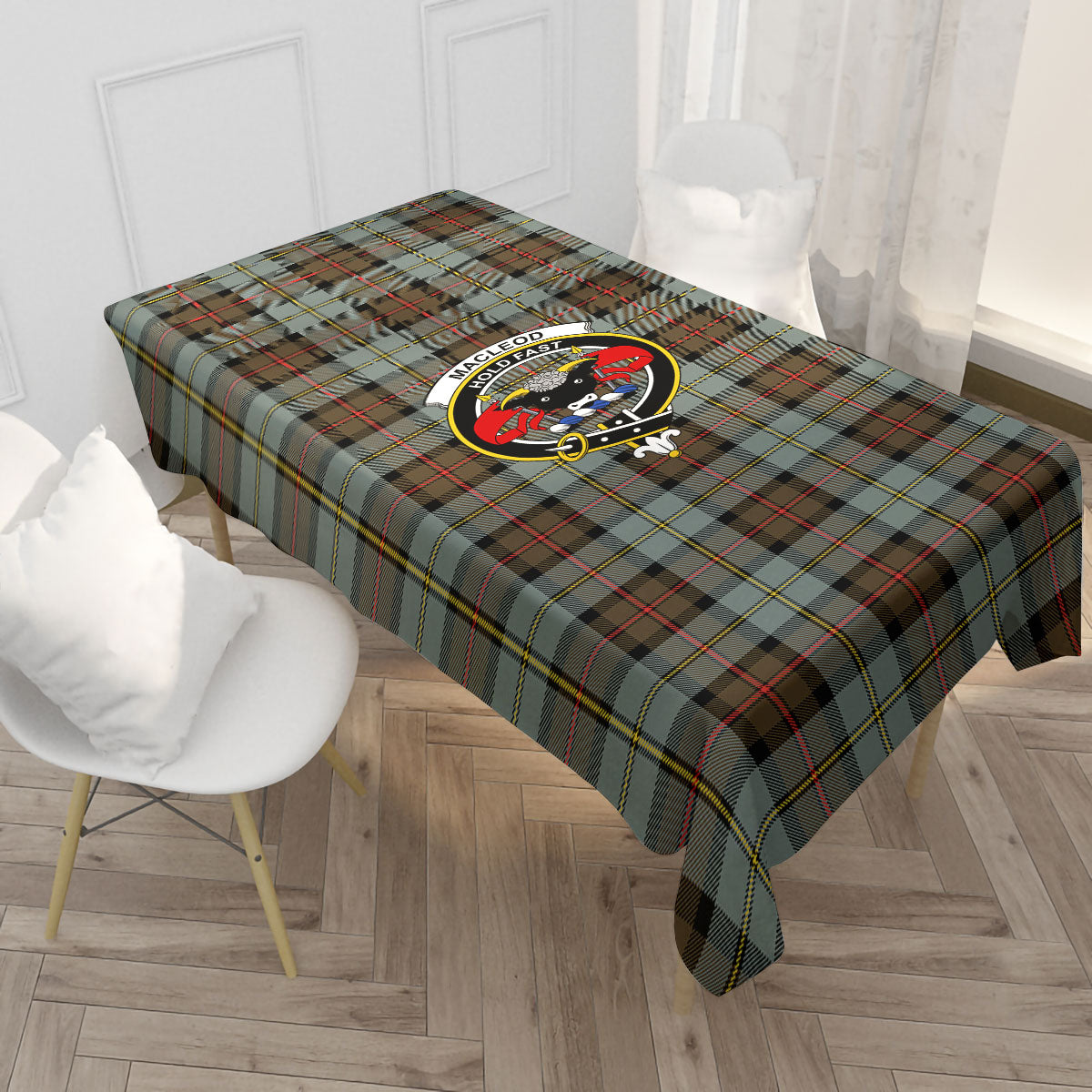MacLeod of Harris Weathered Tartan Crest Tablecloth