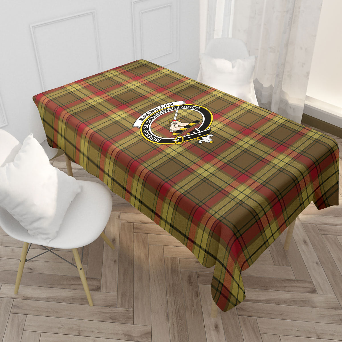 MacMillan Old Weathered Tartan Crest Tablecloth