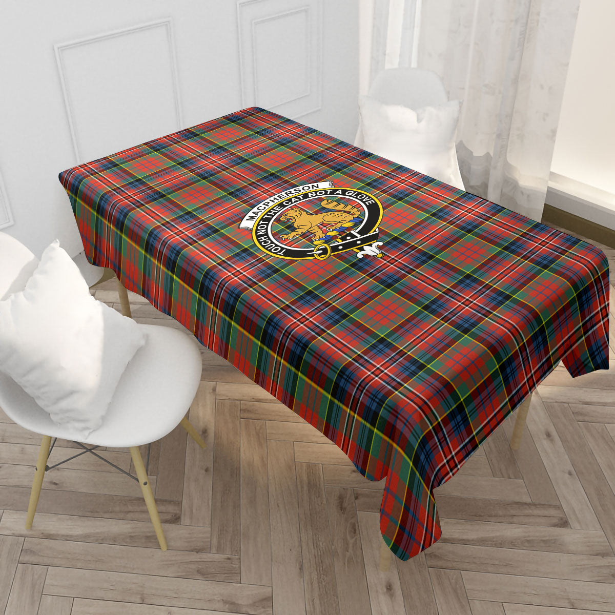 MacPherson Ancient Tartan Crest Tablecloth
