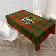 Menzies Green Modern Tartan Crest Tablecloth