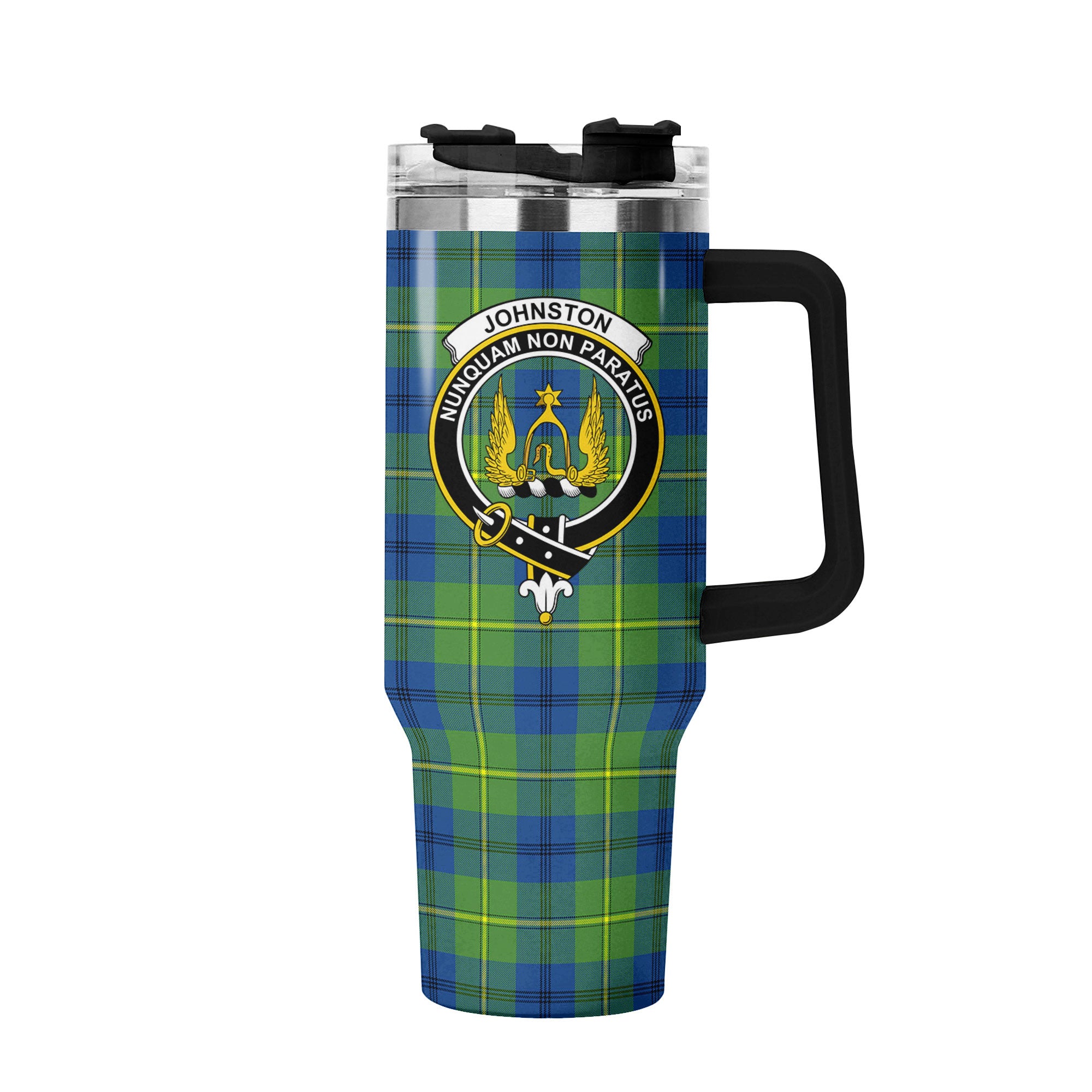 Johnston Ancient Tartan Crest 40 oz Insulated Tumbler with Handle