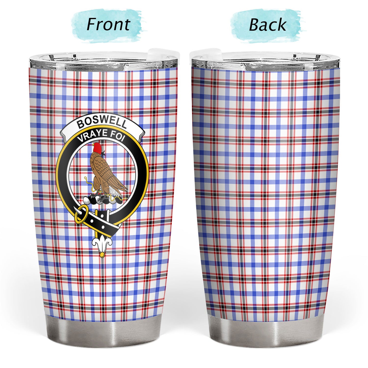 Boswell Modern Tartan Crest Tumbler