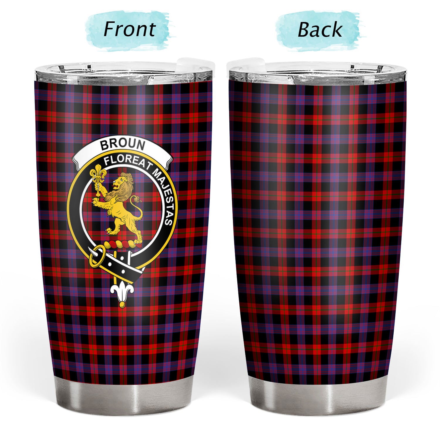 Broun Modern Tartan Crest Tumbler