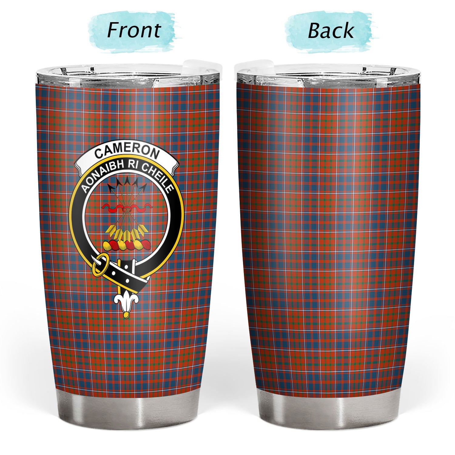 Cameron of Lochiel Ancient Tartan Crest Tumbler