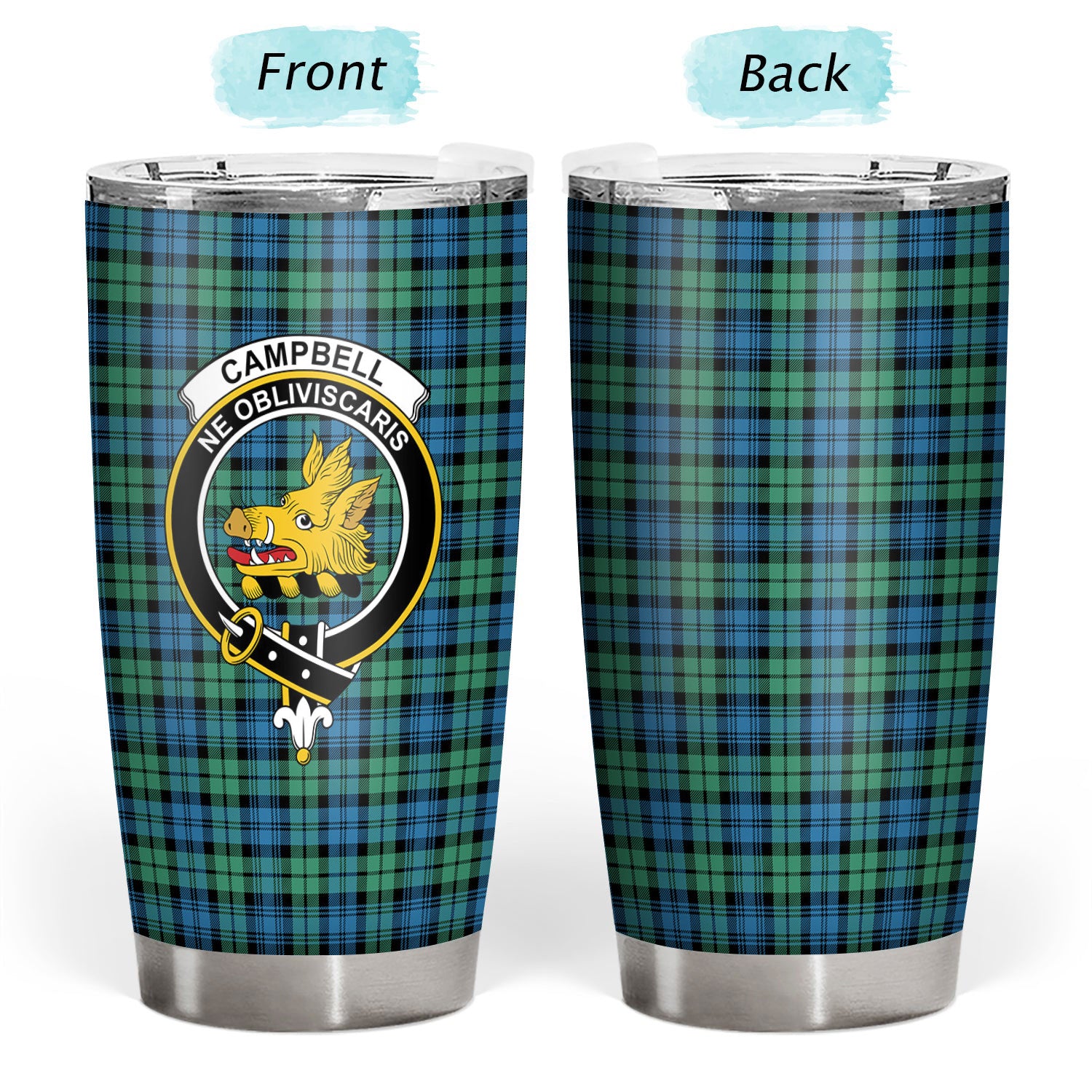 Campbell Ancient 01 Tartan Crest Tumbler