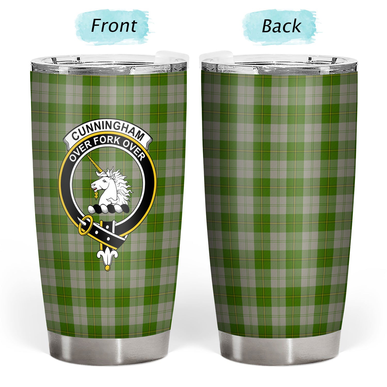 Cunningham Dress Green Dancers Tartan Crest Tumbler