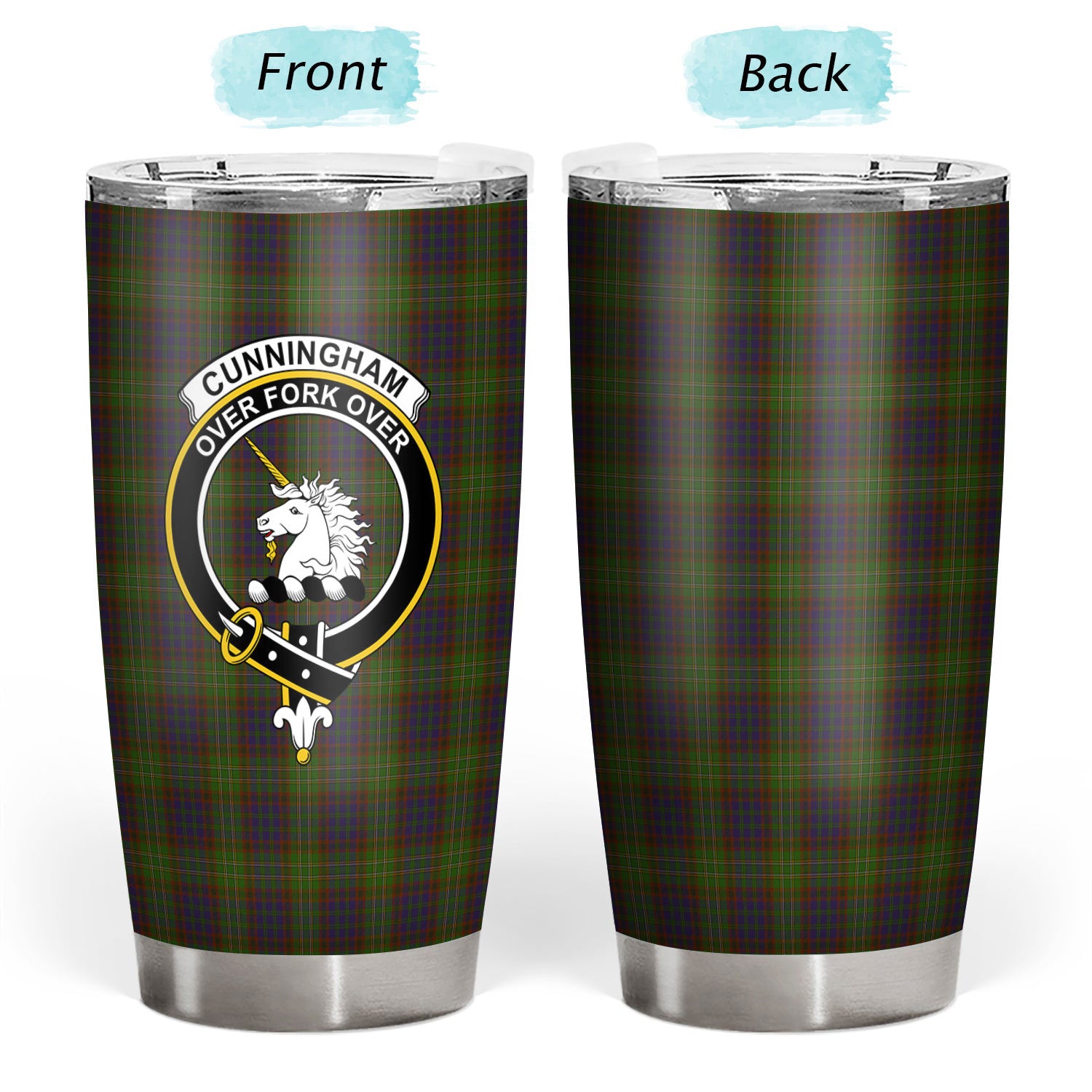 Cunningham Hunting Modern Tartan Crest Tumbler