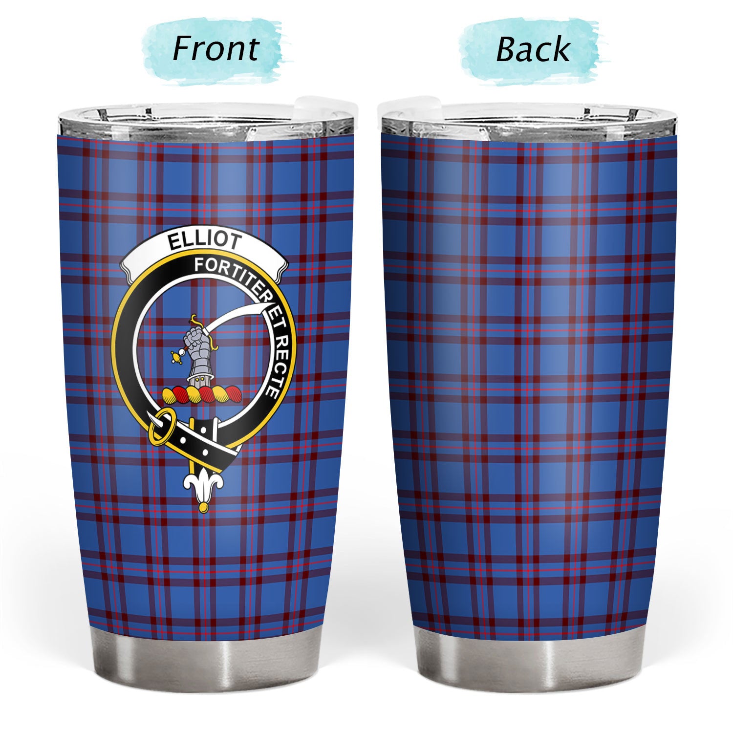 Elliot Modern Tartan Crest Tumbler