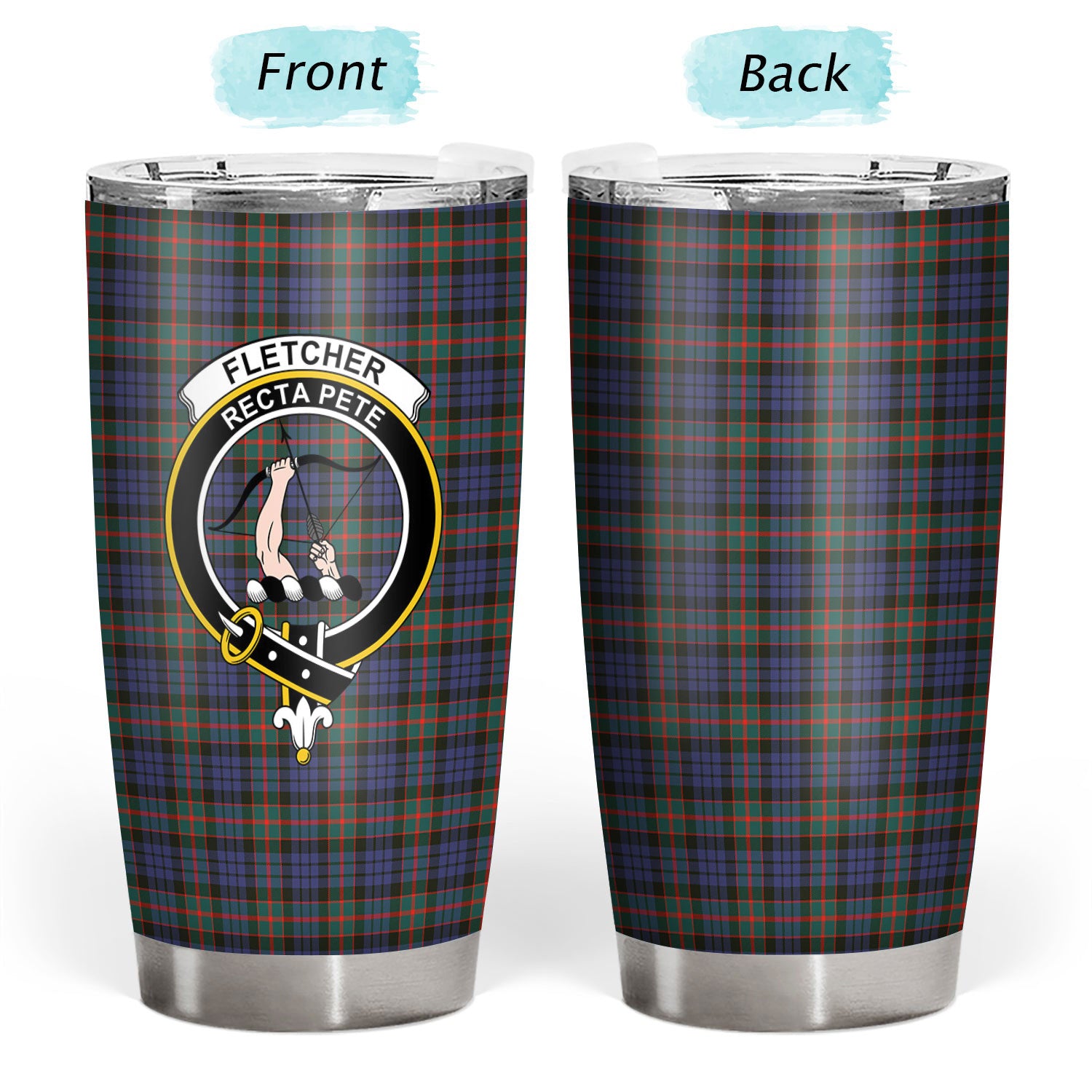 Fletcher of Dunans Tartan Crest Tumbler