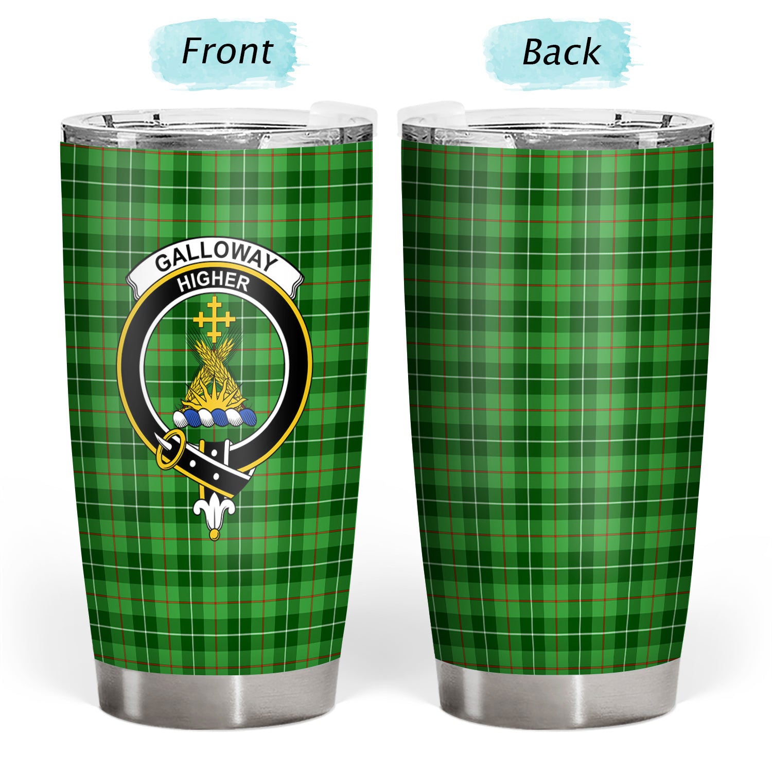 Galloway District Tartan Crest Tumbler