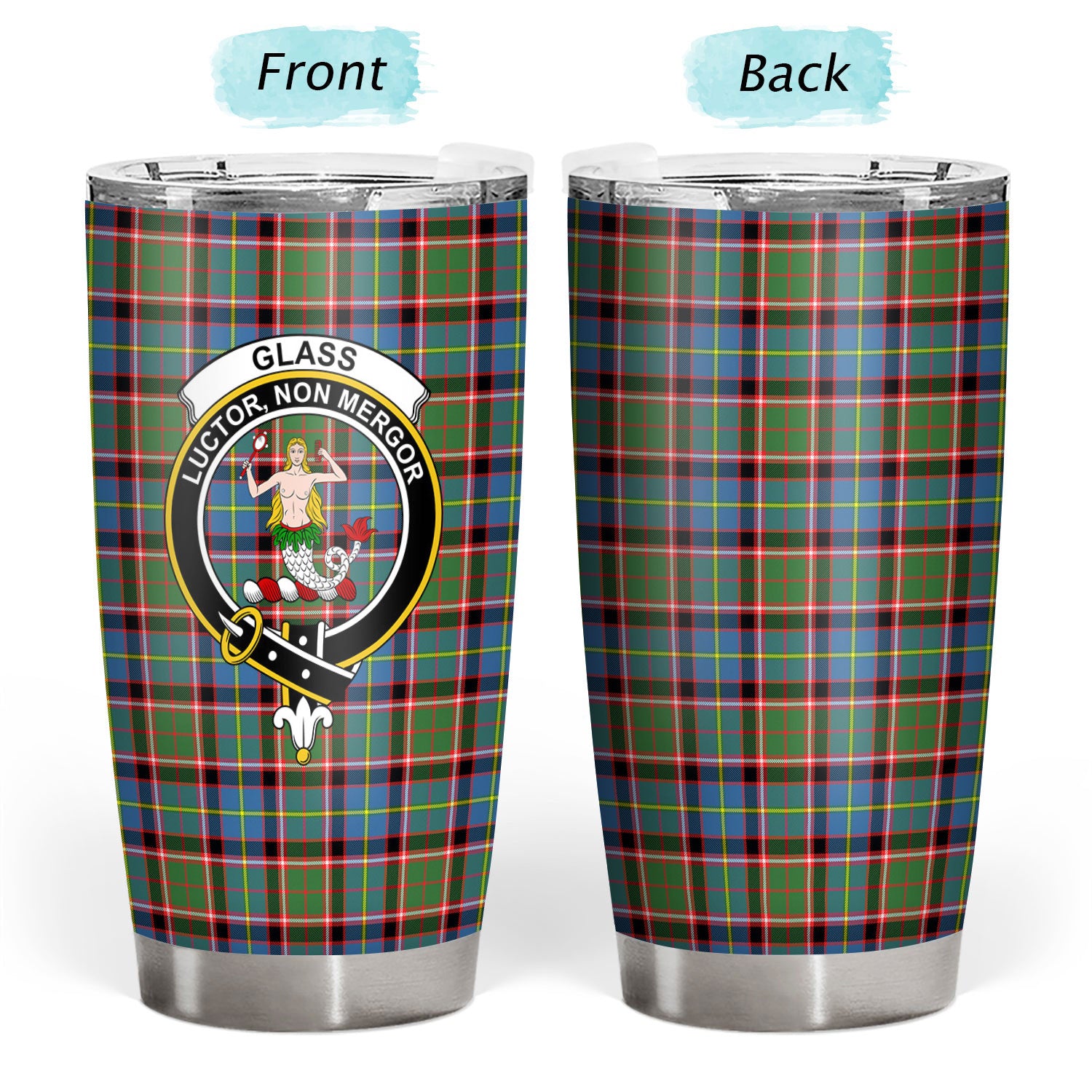 Glass Tartan Crest Tumbler