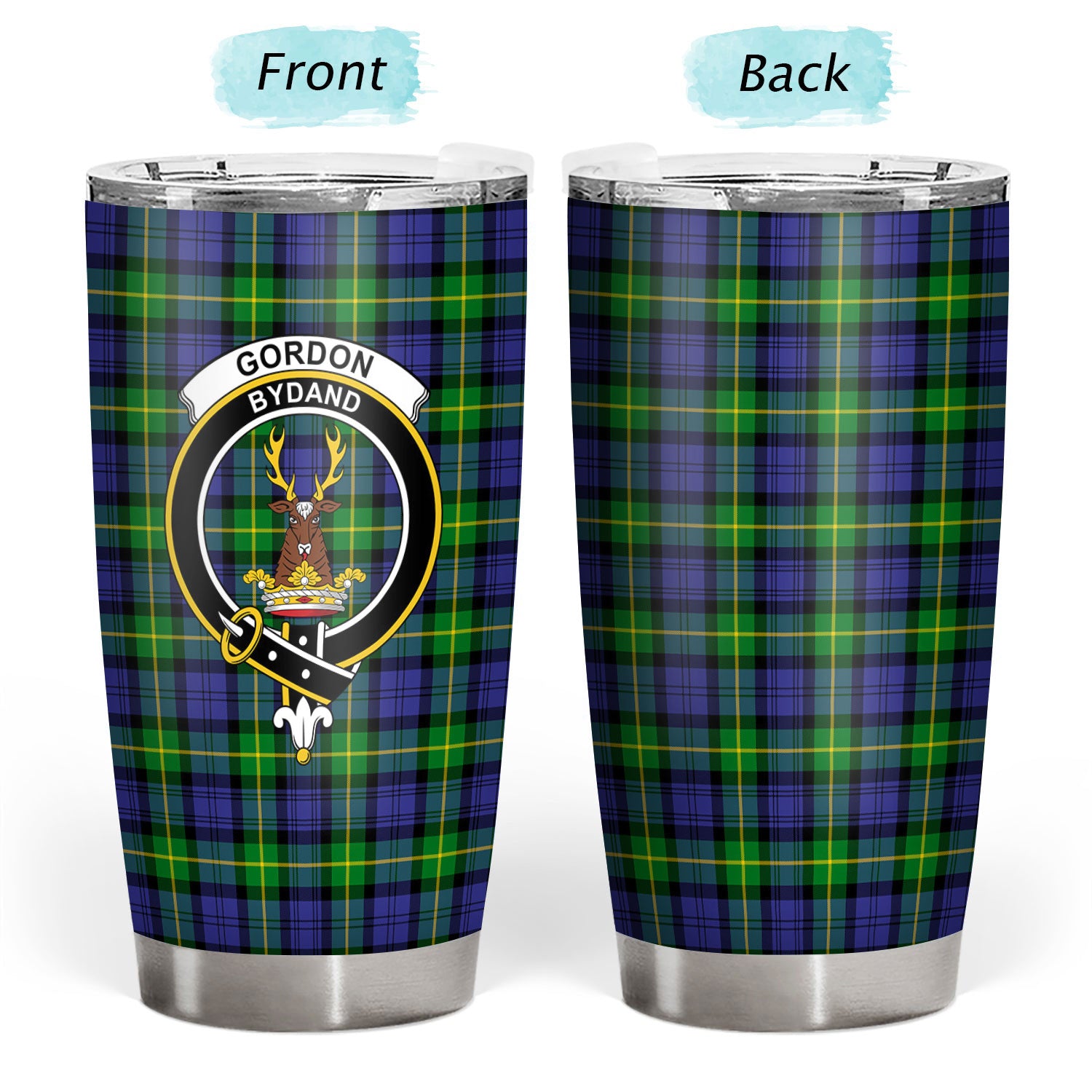 Gordon Modern Tartan Crest Tumbler