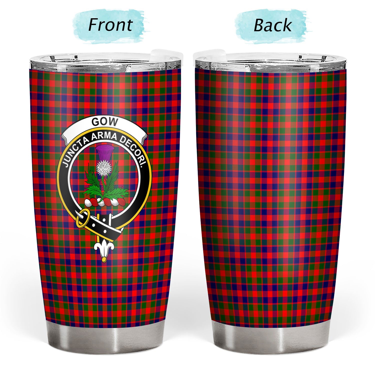 Gow (of Skeoch) Tartan Crest Tumbler