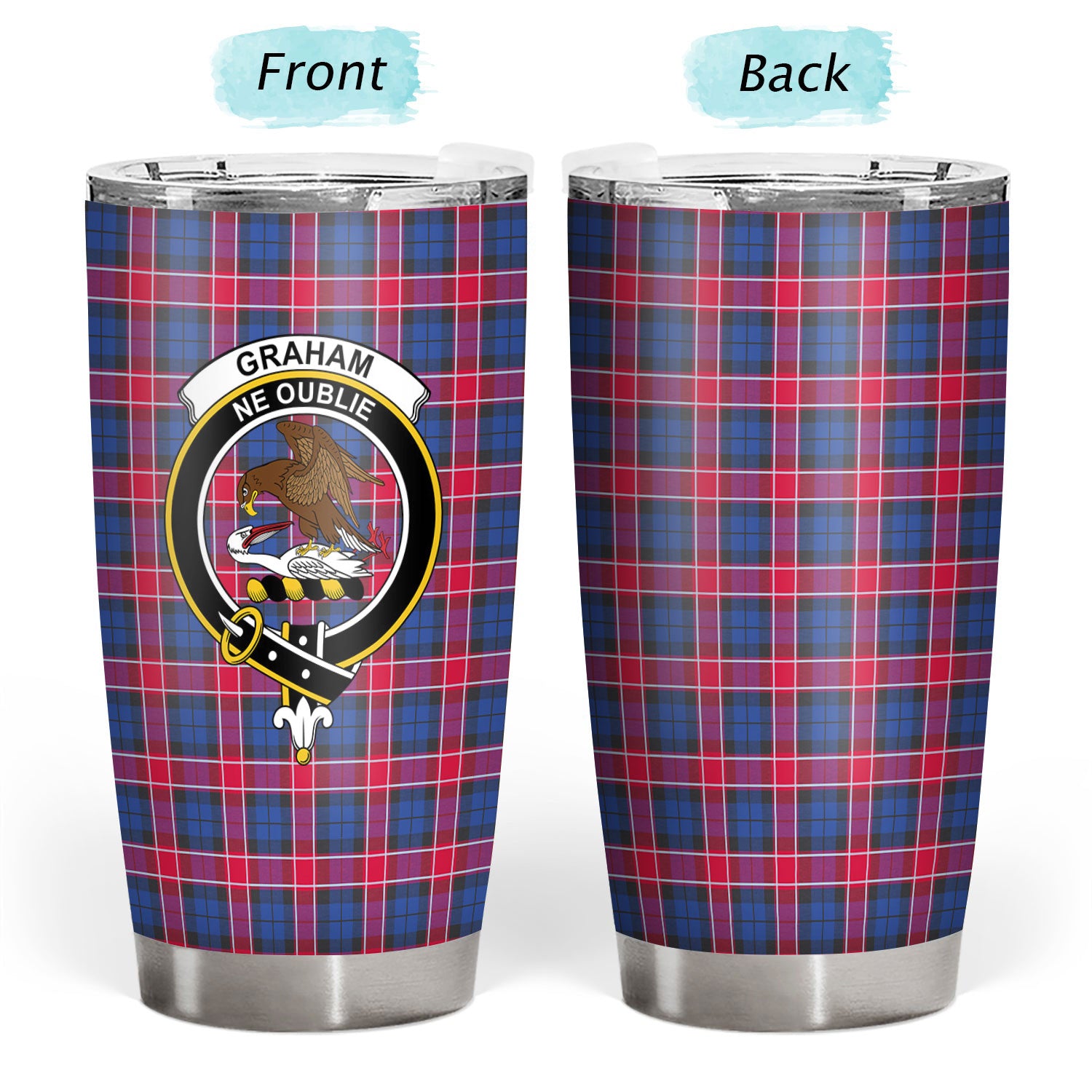 Graham of Menteith Red Tartan Crest Tumbler