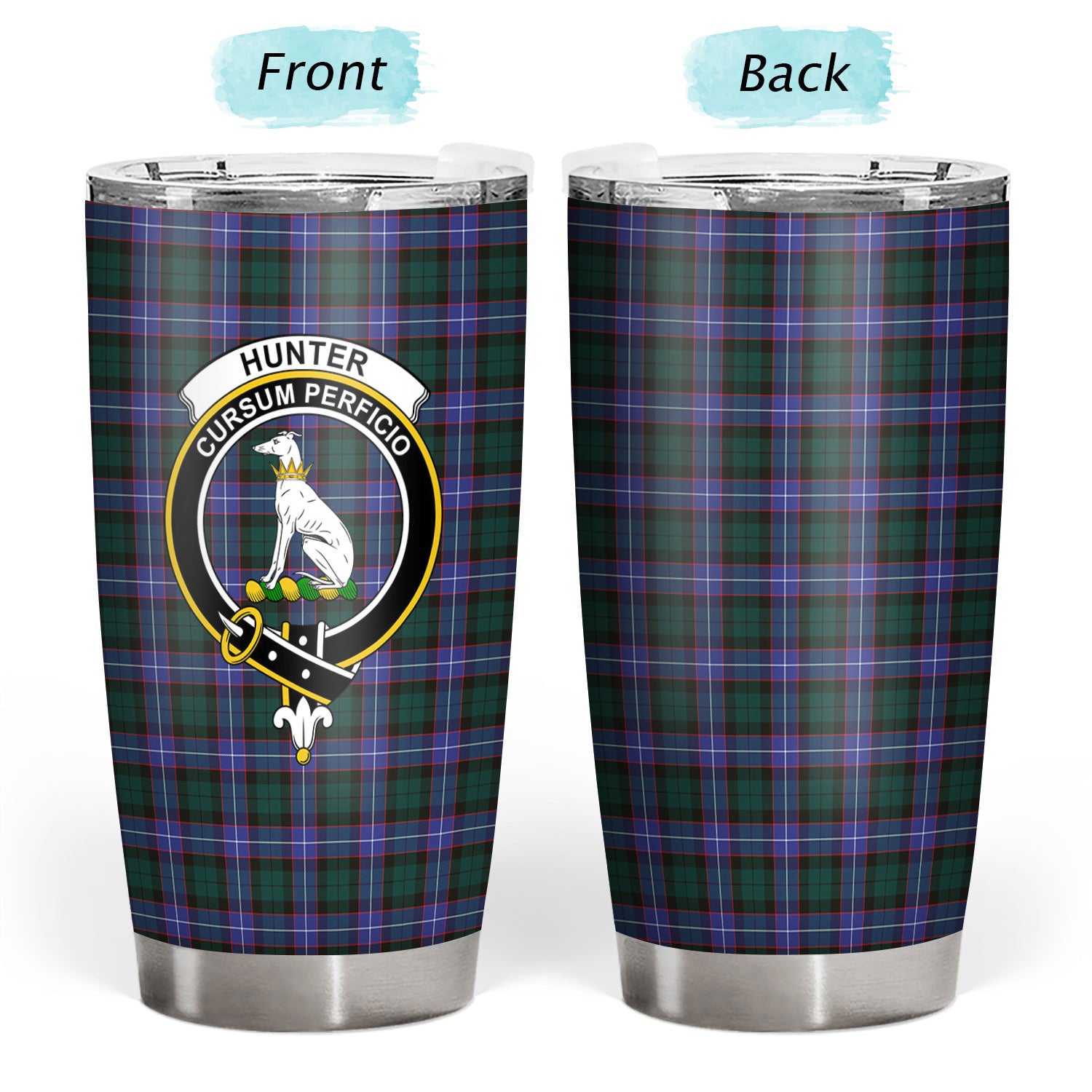 Hunter Modern Tartan Crest Tumbler