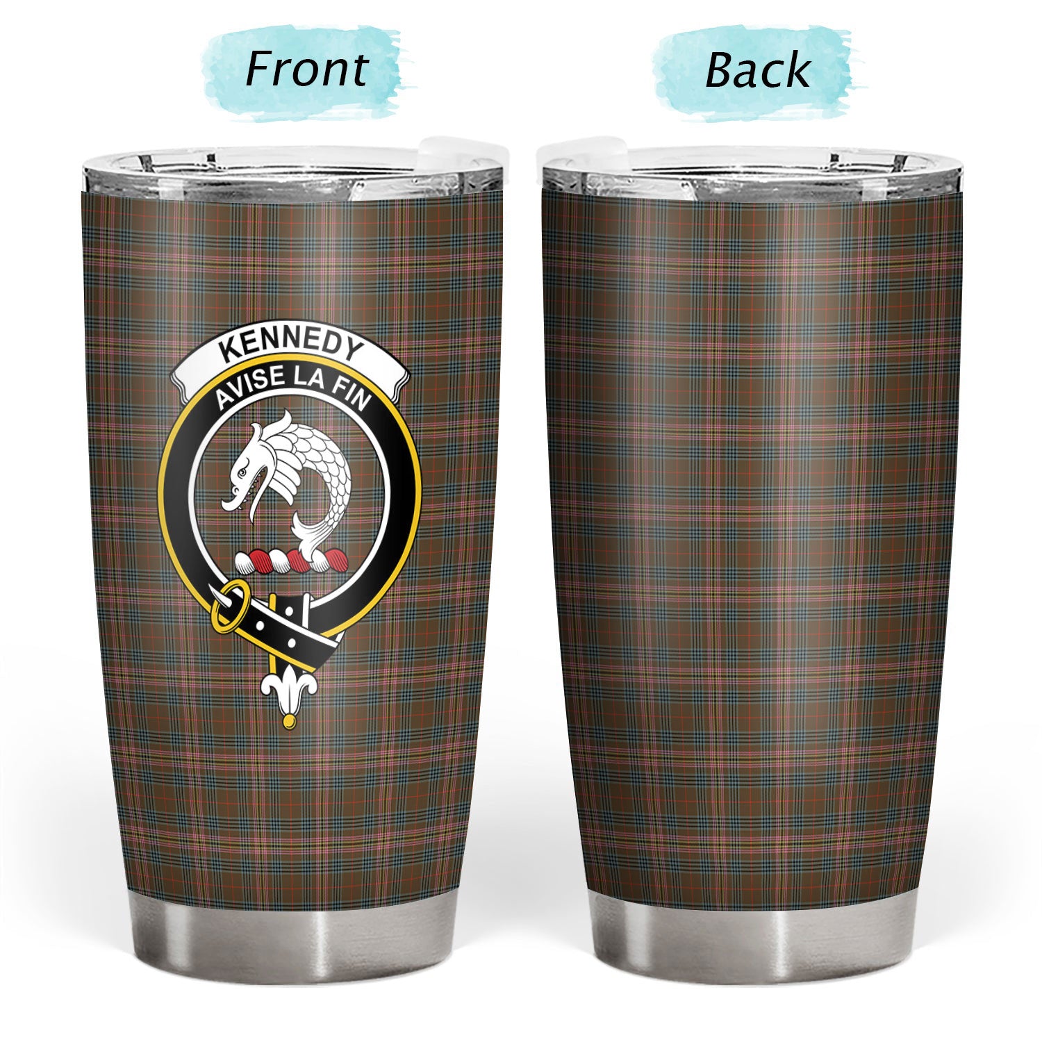 Kennedy Weathered Tartan Crest Tumbler