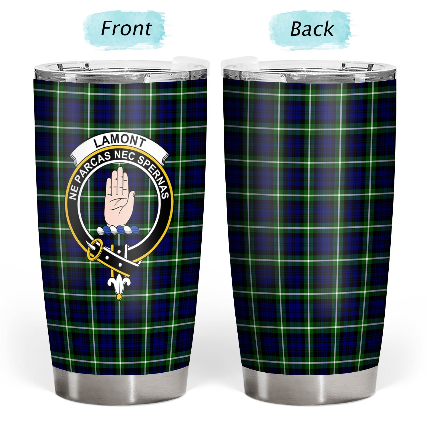 Lamont Modern Tartan Crest Tumbler