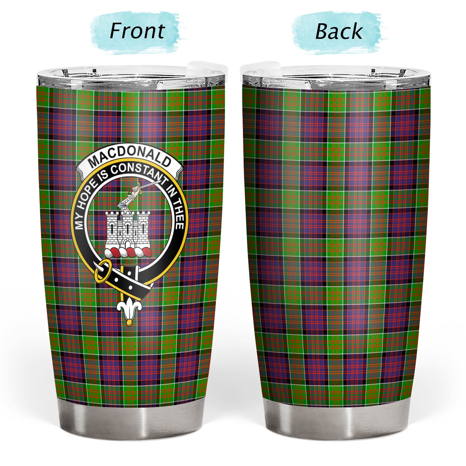 MacDonald (Clan Ranald) Tartan Crest Tumbler