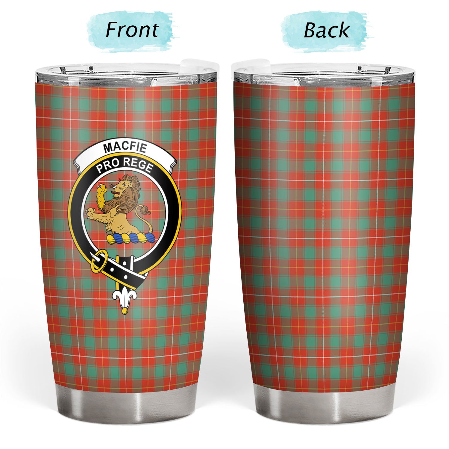 MacFie Ancient Tartan Crest Tumbler