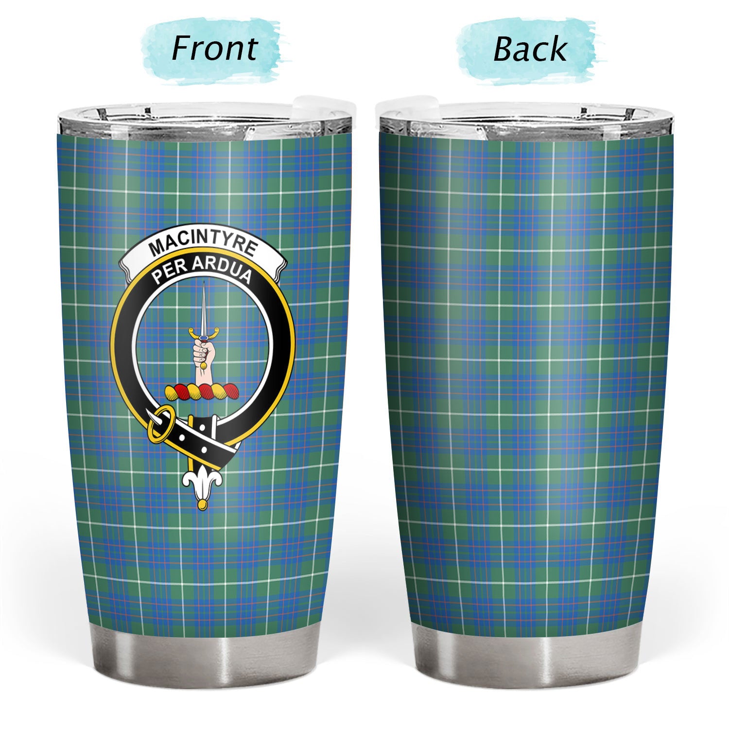 MacIntyre Hunting Ancient Tartan Crest Tumbler